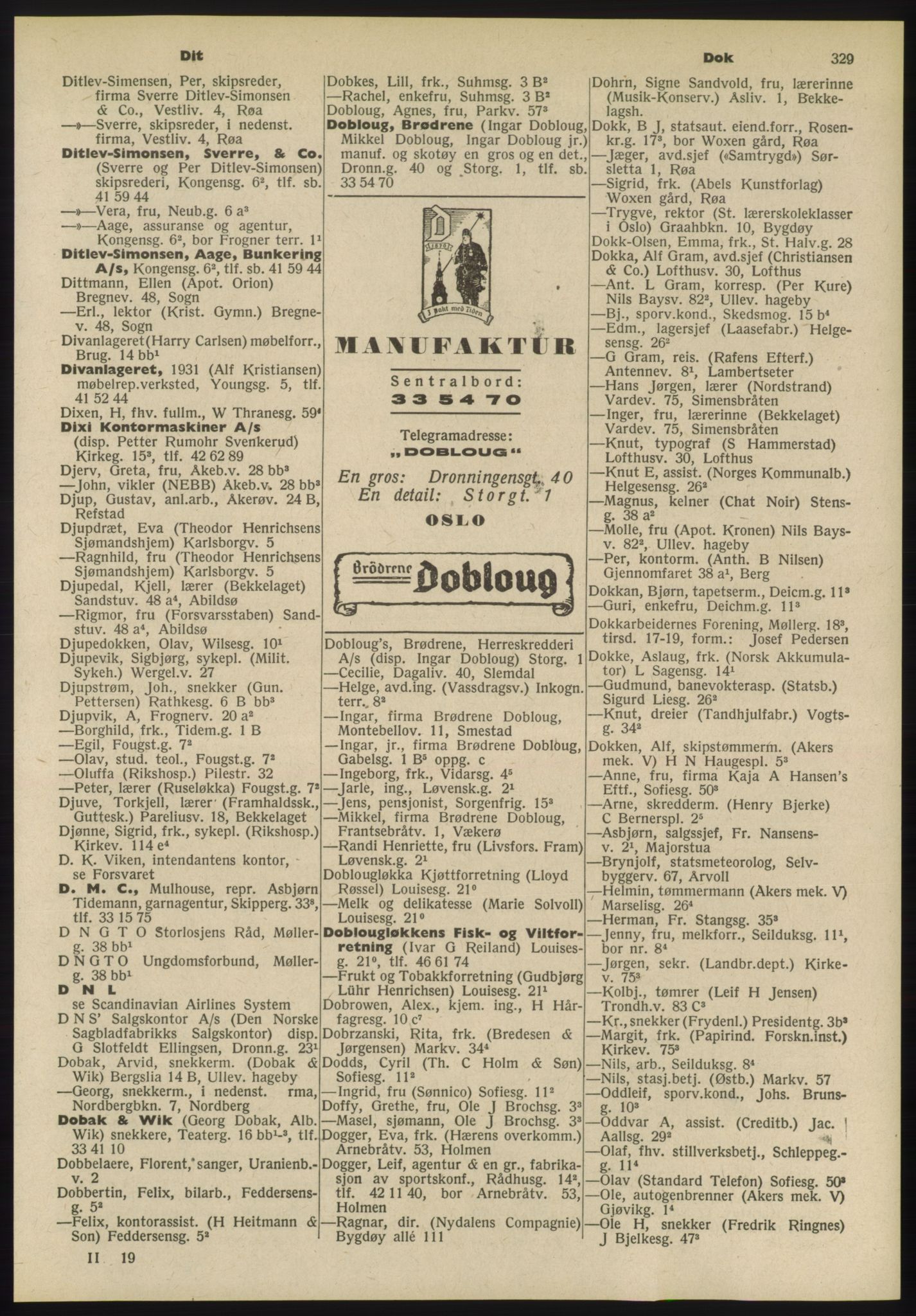 Kristiania/Oslo adressebok, PUBL/-, 1955, s. 329