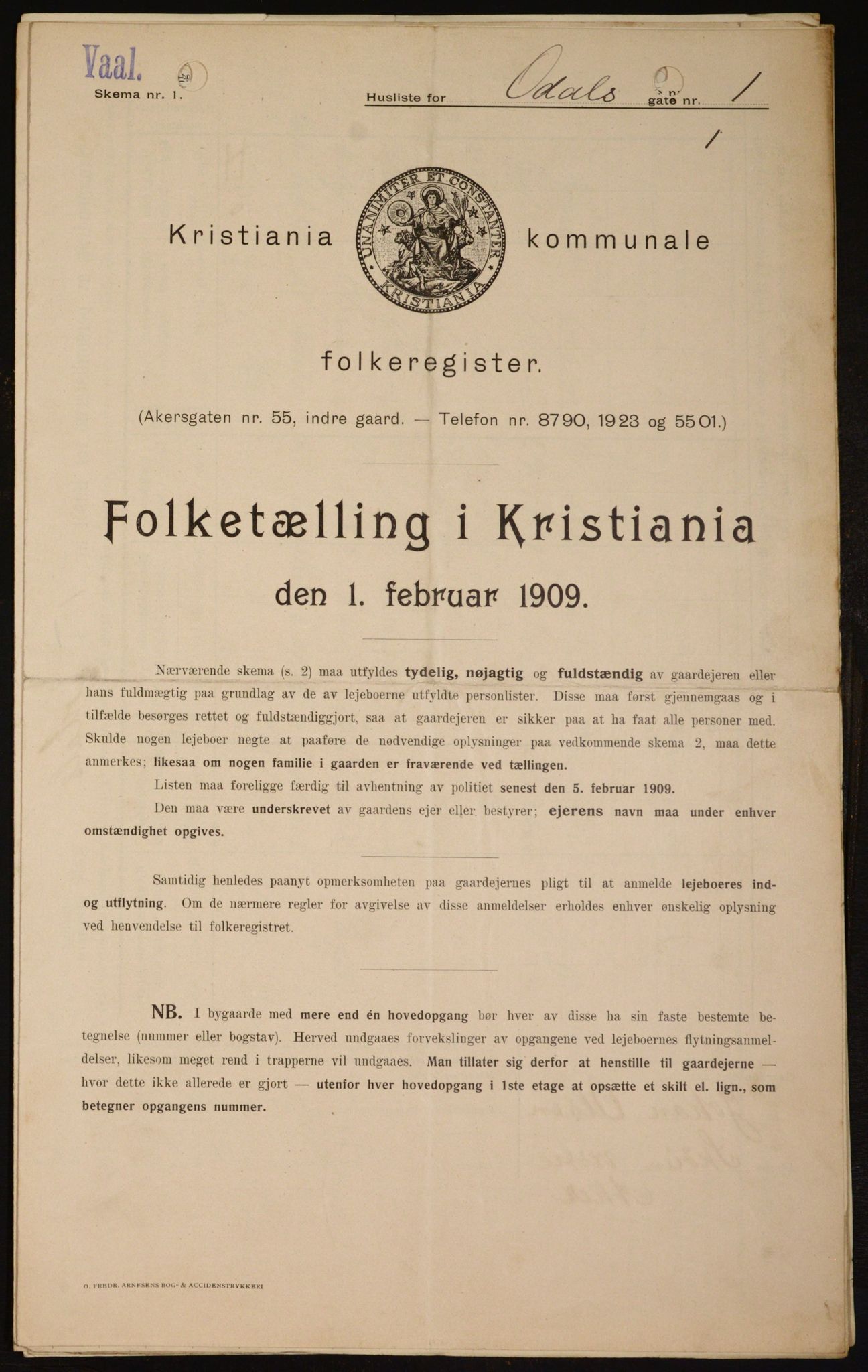OBA, Kommunal folketelling 1.2.1909 for Kristiania kjøpstad, 1909, s. 67387
