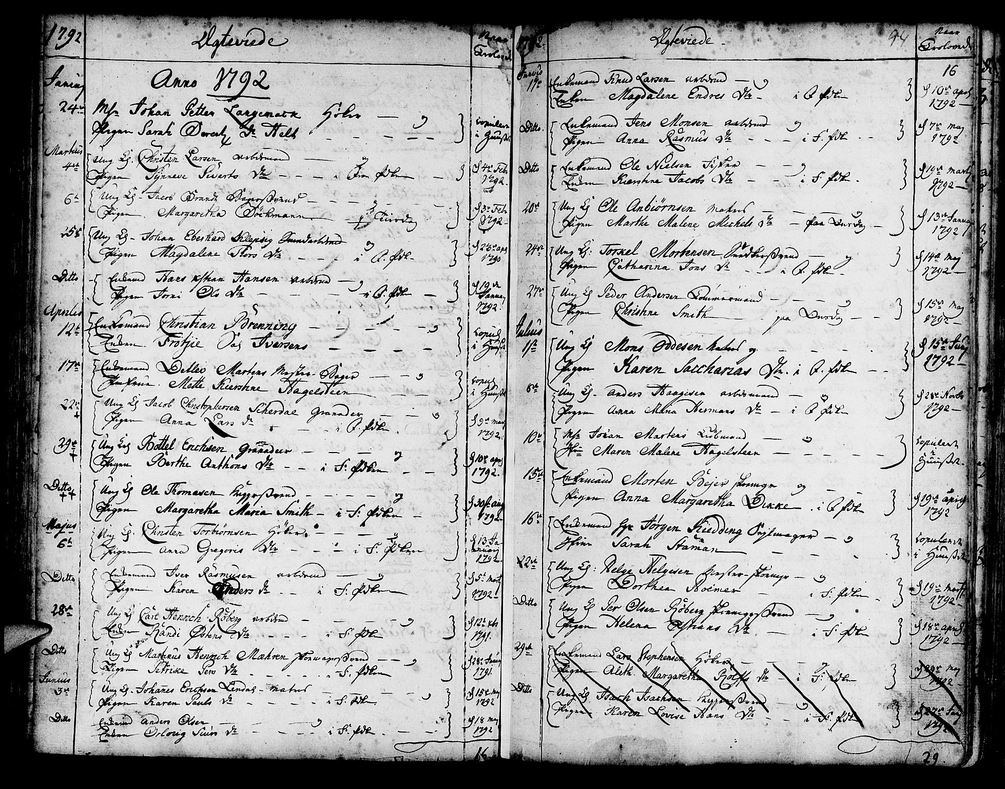 Korskirken sokneprestembete, AV/SAB-A-76101/H/Haa/L0009: Ministerialbok nr. A 9, 1743-1861, s. 94