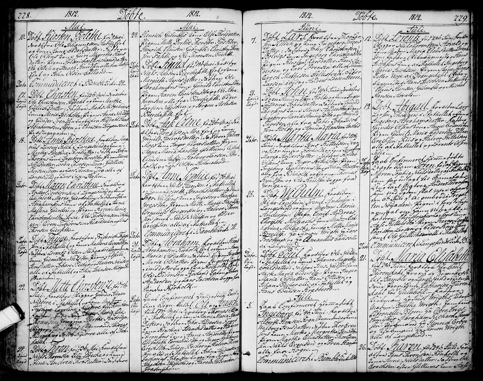 Bamble kirkebøker, AV/SAKO-A-253/F/Fa/L0002: Ministerialbok nr. I 2, 1775-1814, s. 228-229