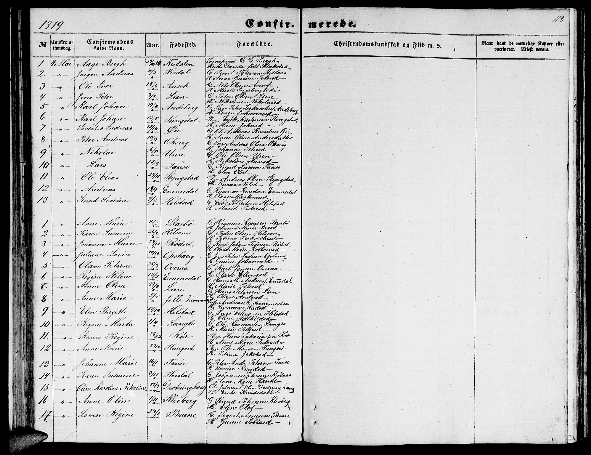 Ministerialprotokoller, klokkerbøker og fødselsregistre - Møre og Romsdal, SAT/A-1454/520/L0291: Klokkerbok nr. 520C03, 1854-1881, s. 118