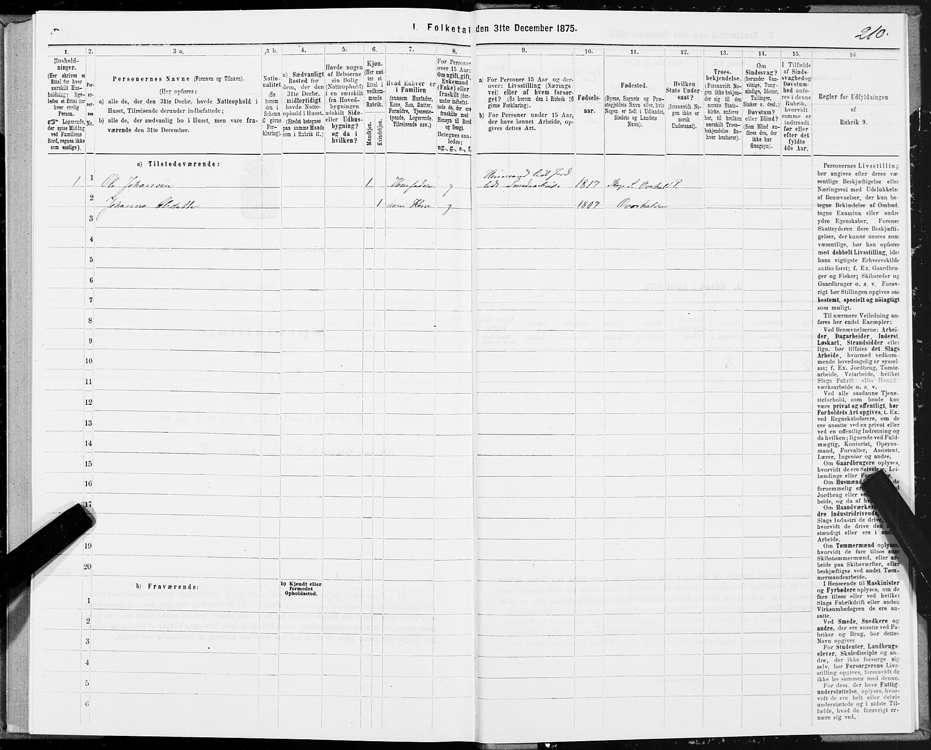 SAT, Folketelling 1875 for 1742P Grong prestegjeld, 1875, s. 1210