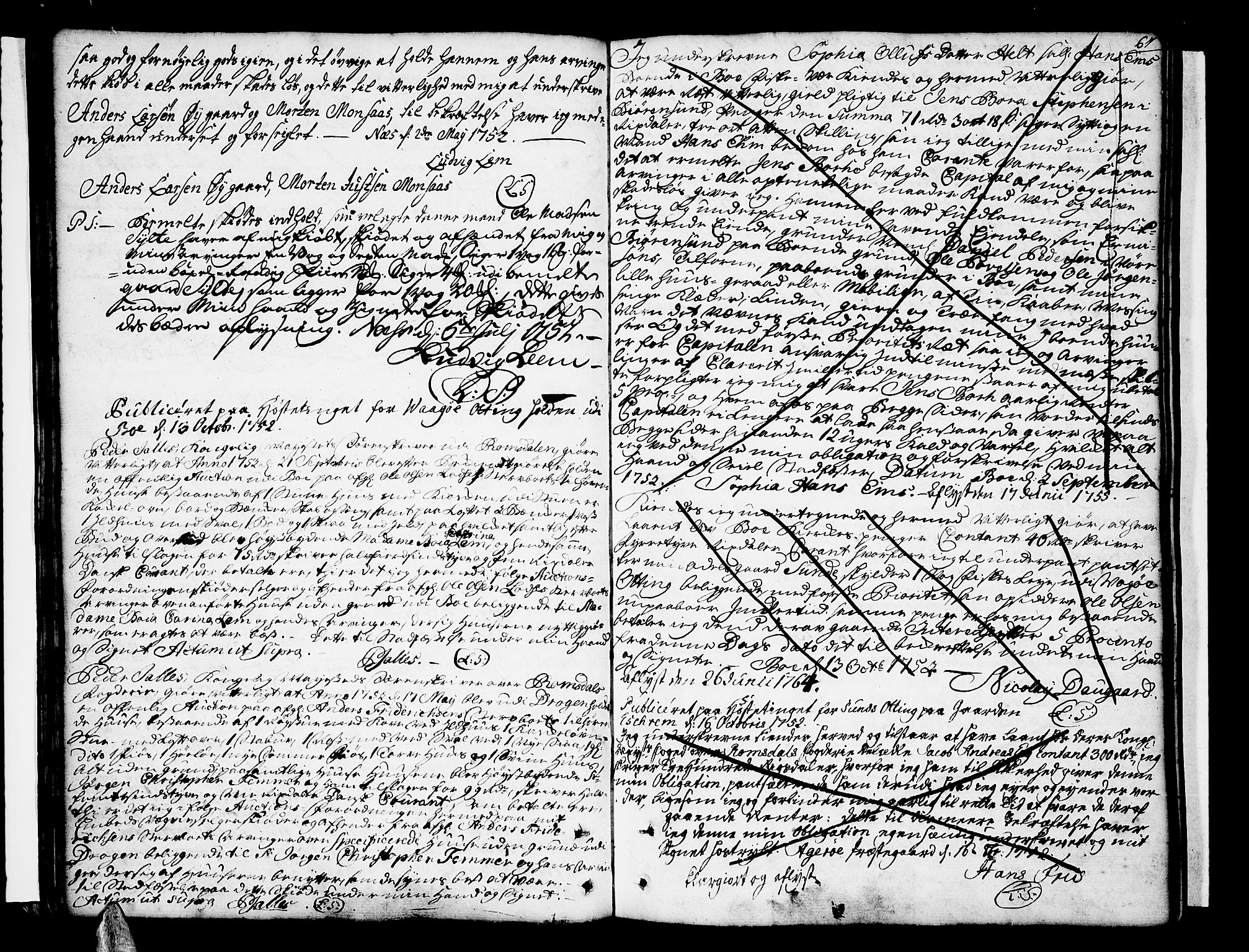 Romsdal sorenskriveri, SAT/A-4149/1/2/2C/L0003: Pantebok nr. 3, 1747-1767, s. 67