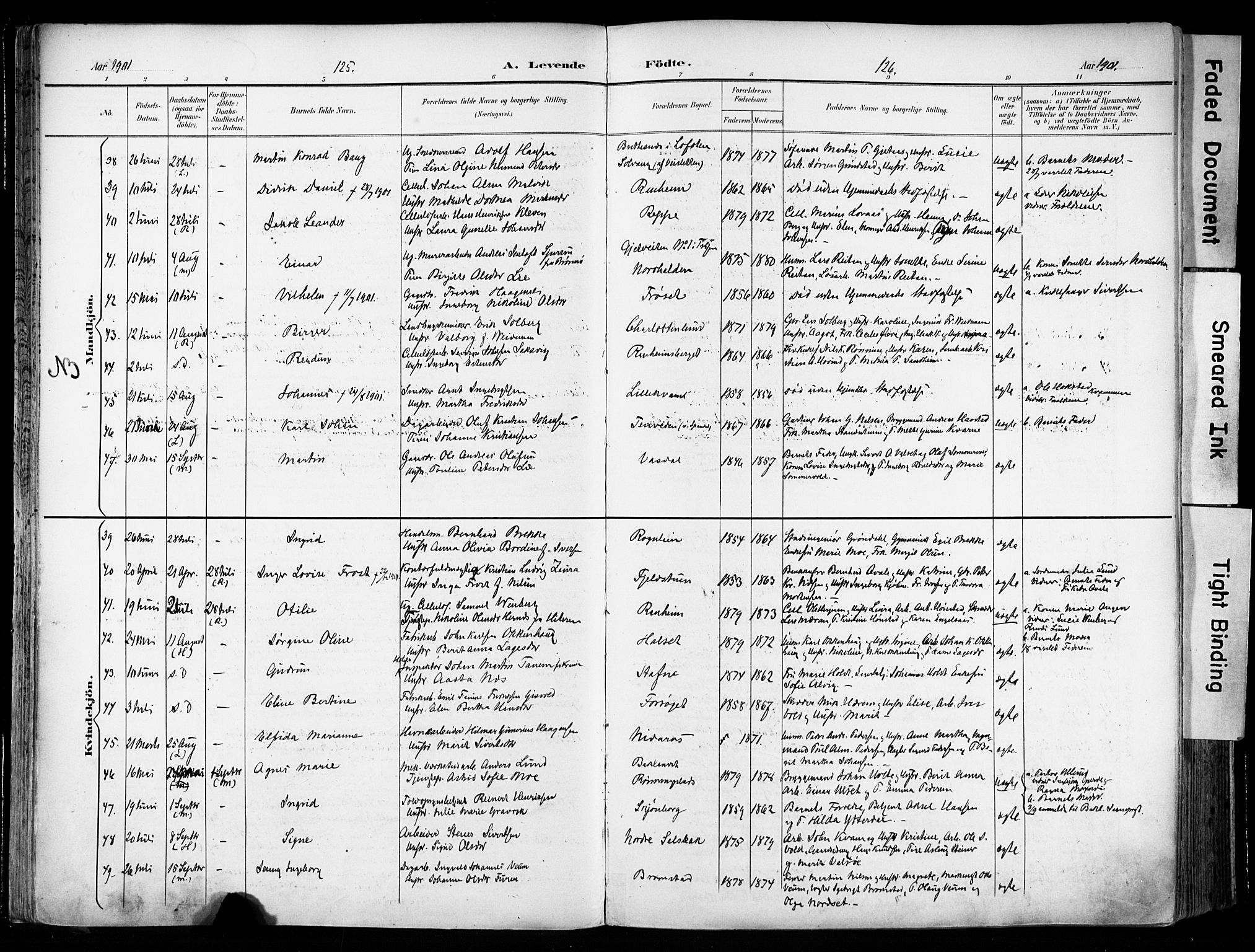 Ministerialprotokoller, klokkerbøker og fødselsregistre - Sør-Trøndelag, AV/SAT-A-1456/606/L0301: Ministerialbok nr. 606A16, 1894-1907, s. 125-126