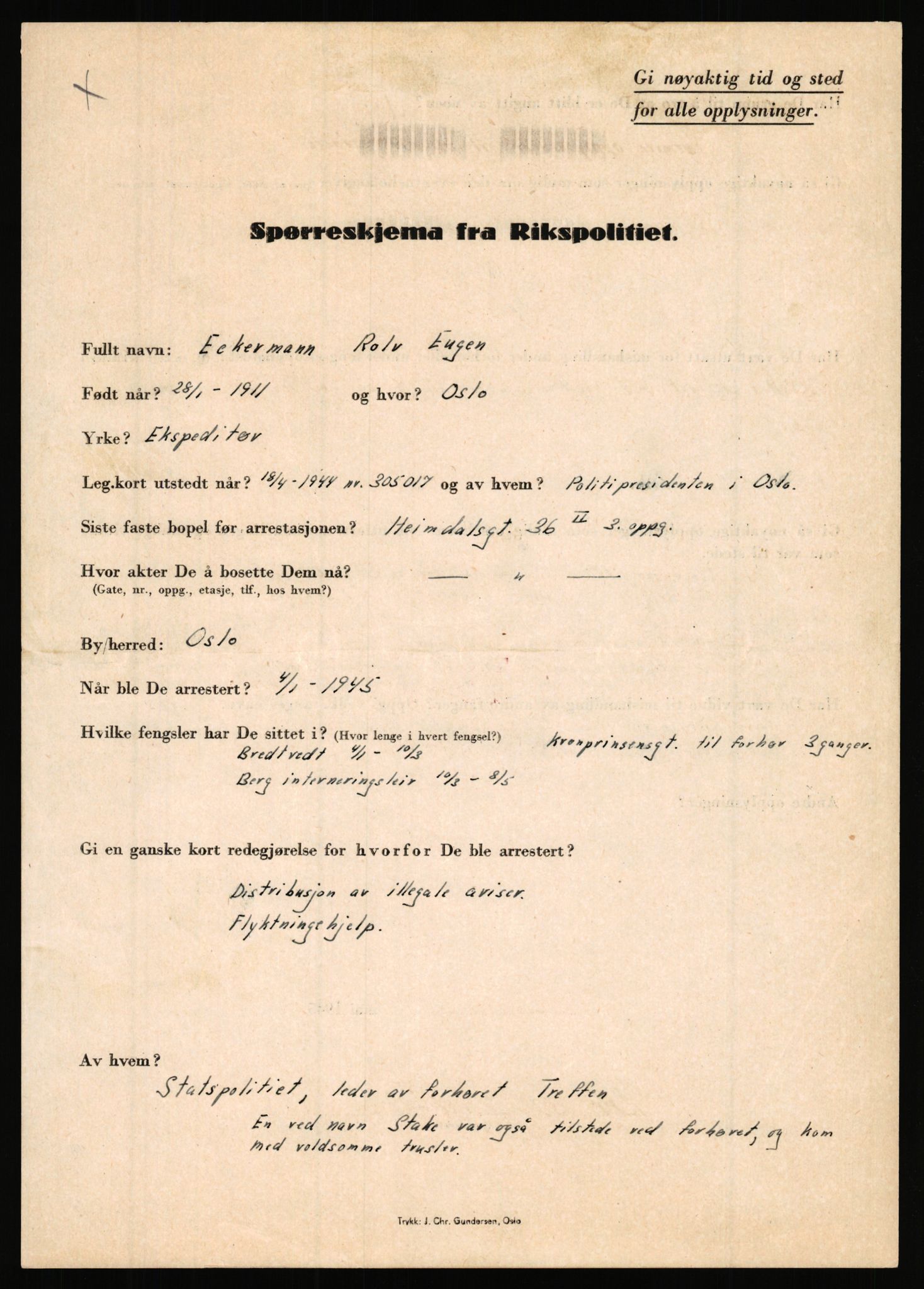 Rikspolitisjefen, AV/RA-S-1560/L/L0003: Bua, Bjarne - Erdal, Ingolf, 1940-1945, s. 628