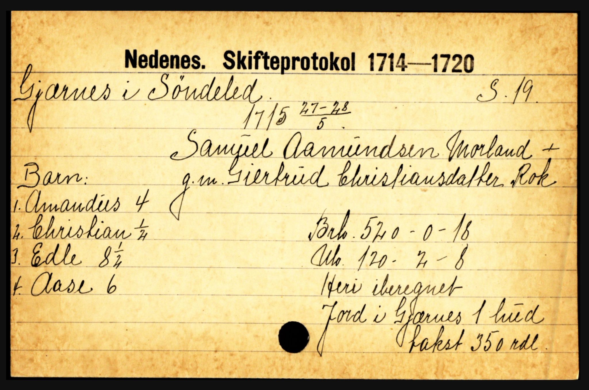 Nedenes sorenskriveri før 1824, AV/SAK-1221-0007/H, s. 9295