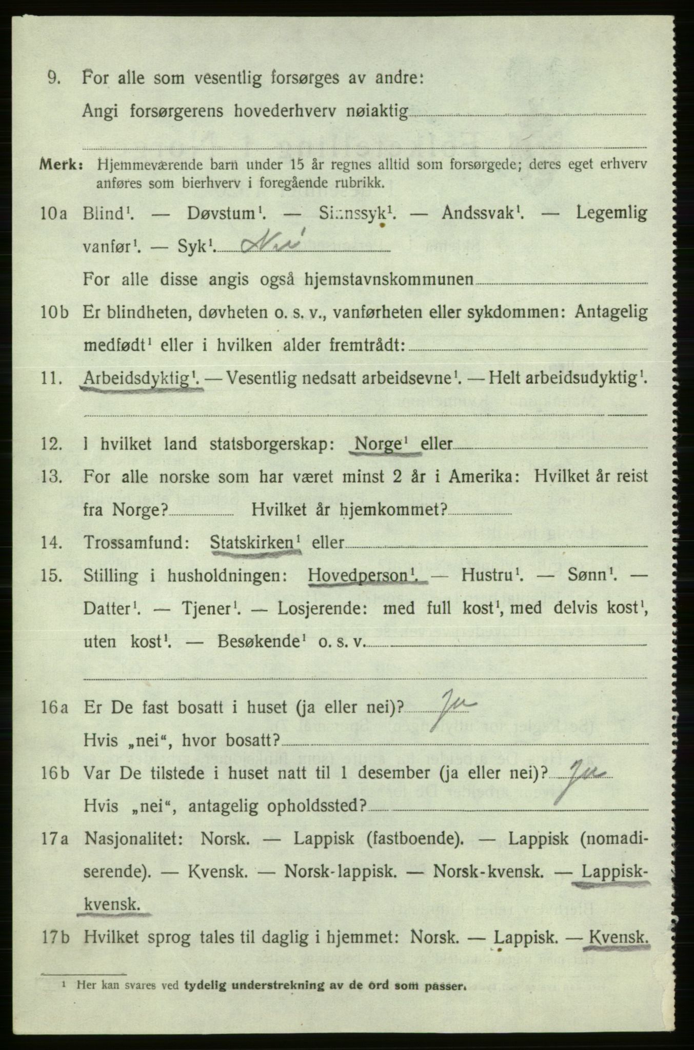SATØ, Folketelling 1920 for 2020 Kistrand herred, 1920, s. 5107