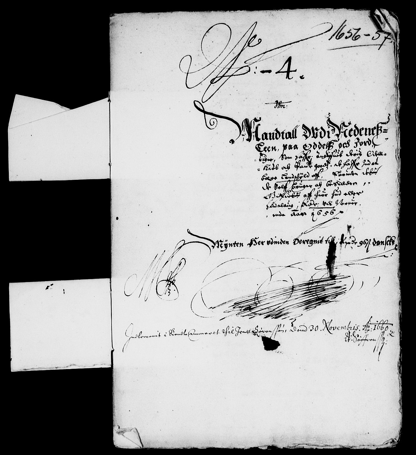 Rentekammeret inntil 1814, Reviderte regnskaper, Lensregnskaper, AV/RA-EA-5023/R/Rb/Rbq/L0044: Nedenes len. Mandals len. Råbyggelag., 1655-1657