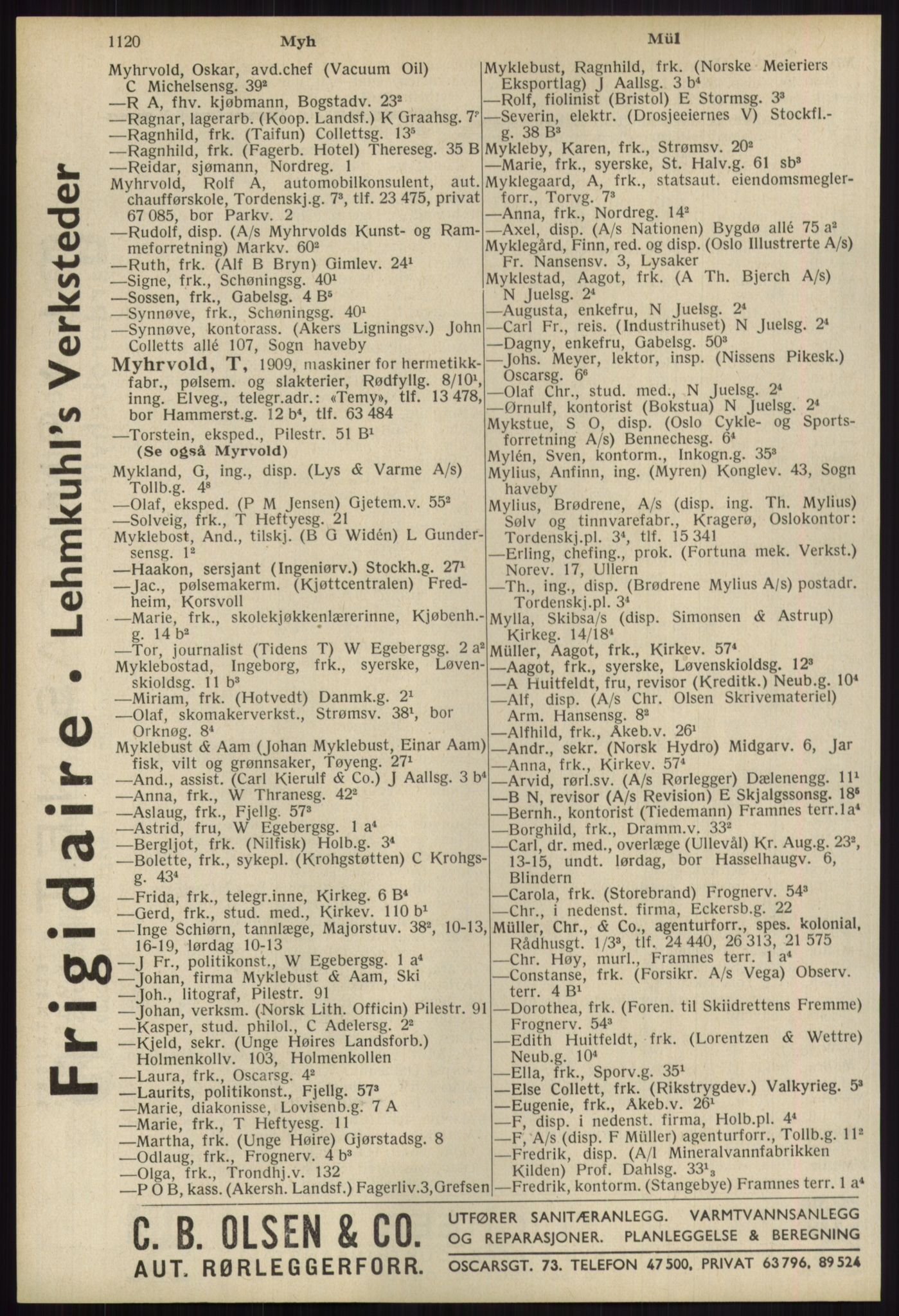 Kristiania/Oslo adressebok, PUBL/-, 1939, s. 1120