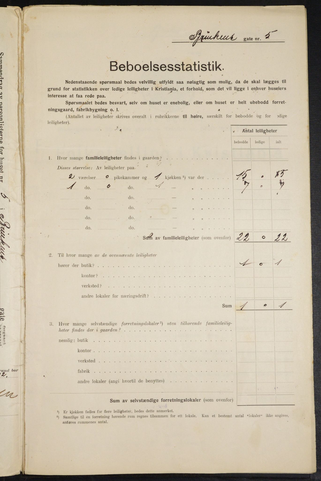 OBA, Kommunal folketelling 1.2.1914 for Kristiania, 1914, s. 8807