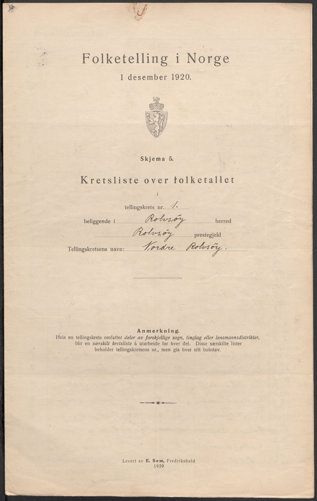 SAO, Folketelling 1920 for 0131 Rolvsøy herred, 1920, s. 7