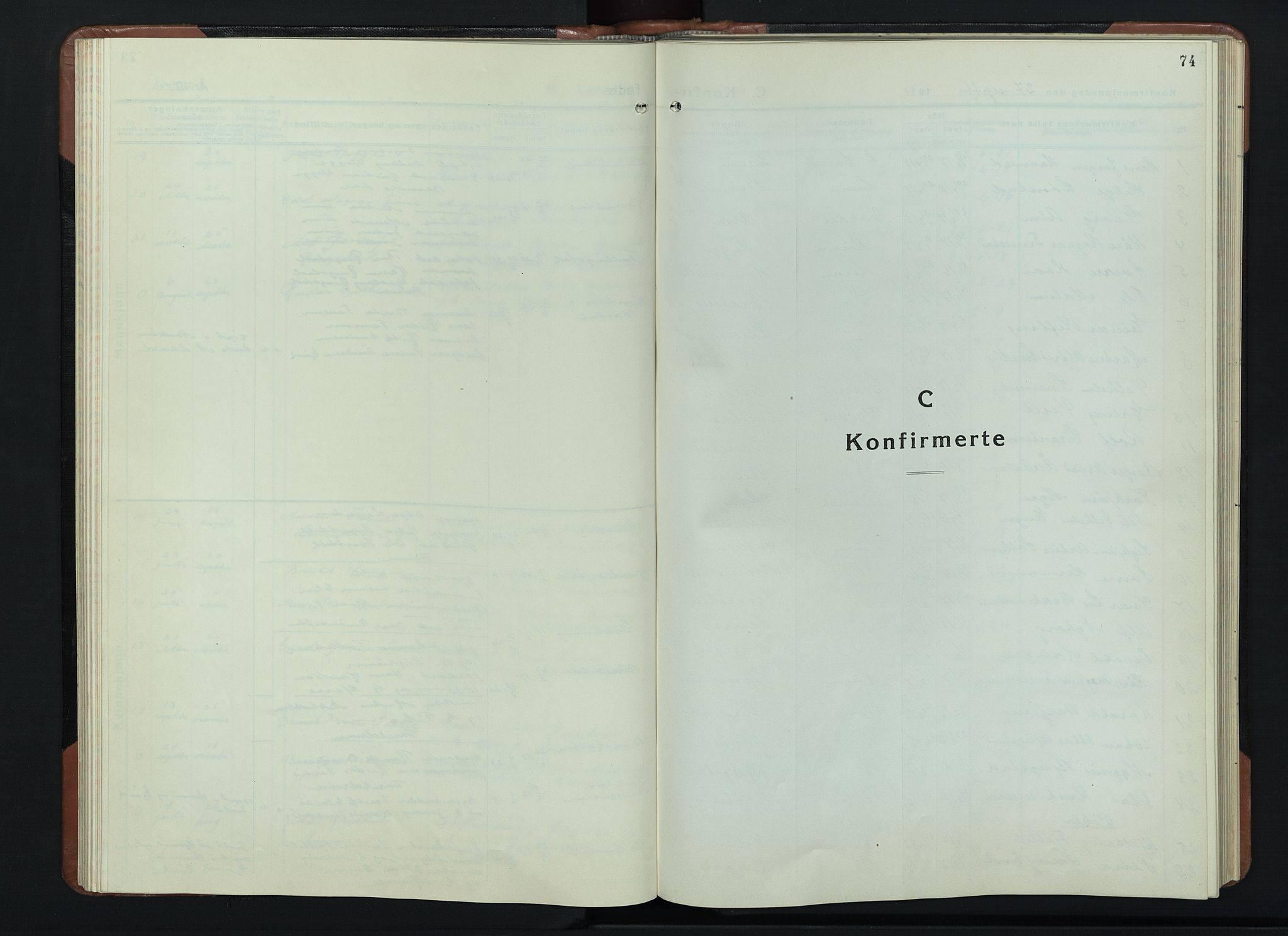 Vardal prestekontor, AV/SAH-PREST-100/H/Ha/Hab/L0018: Klokkerbok nr. 18, 1931-1951, s. 74