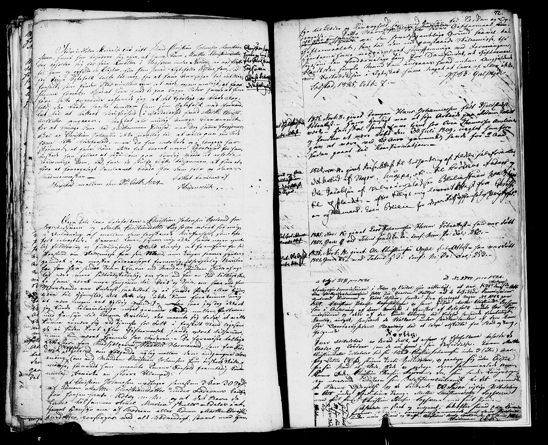 Vestre Toten prestekontor, SAH/PREST-108/H/Ha/Haa/L0001: Ministerialbok nr. 1, 1825-1826, s. 72