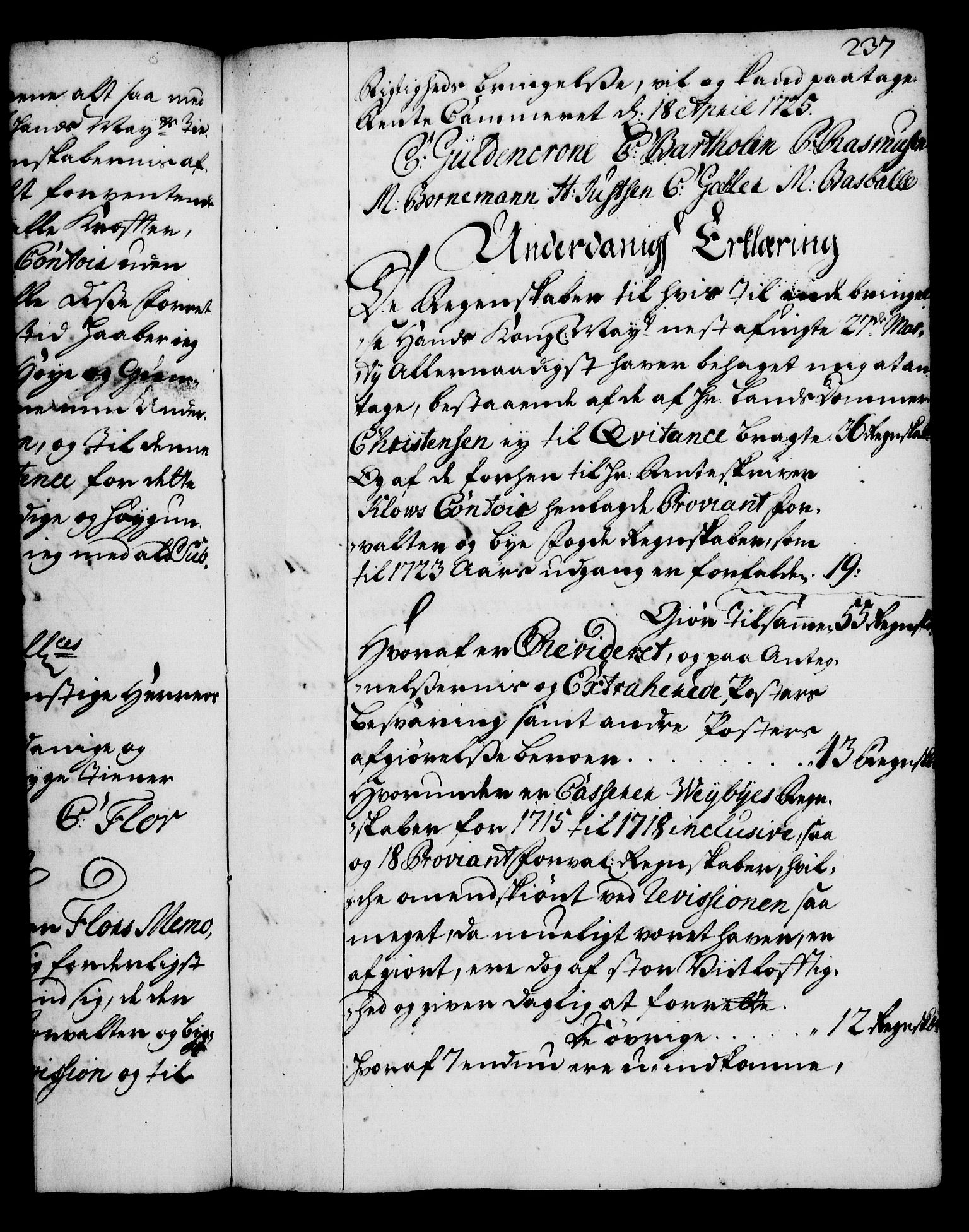 Rentekammeret, Kammerkanselliet, AV/RA-EA-3111/G/Gg/Gga/L0002: Norsk ekspedisjonsprotokoll med register (merket RK 53.2), 1723-1727, s. 237