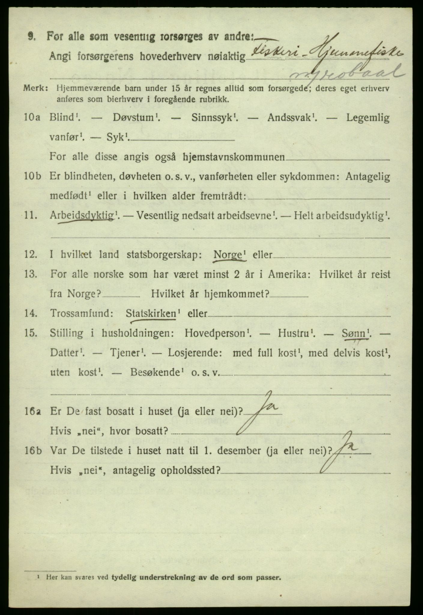 SAB, Folketelling 1920 for 1259 Hjelme herred, 1920, s. 1303