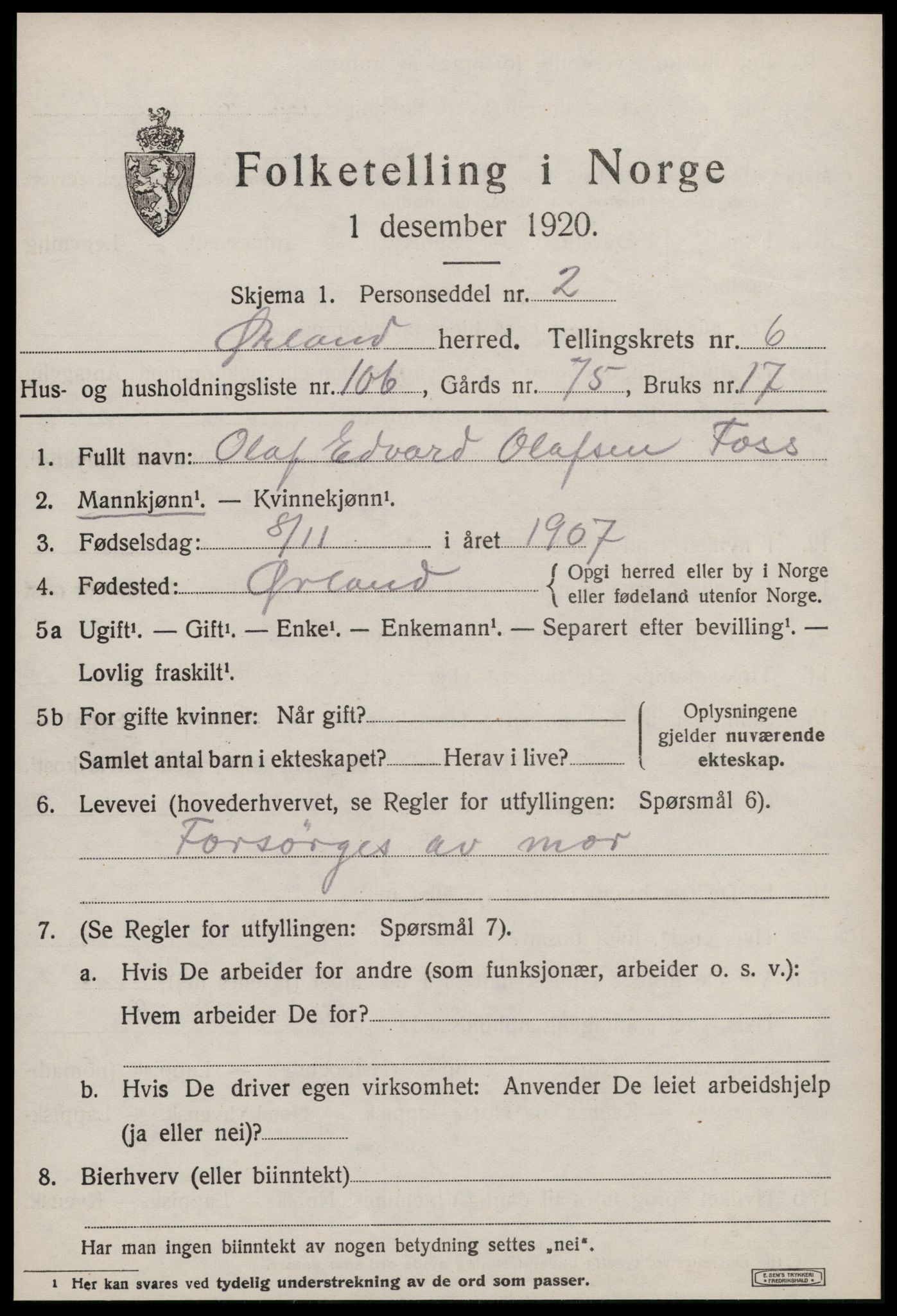 SAT, Folketelling 1920 for 1621 Ørland herred, 1920, s. 5985
