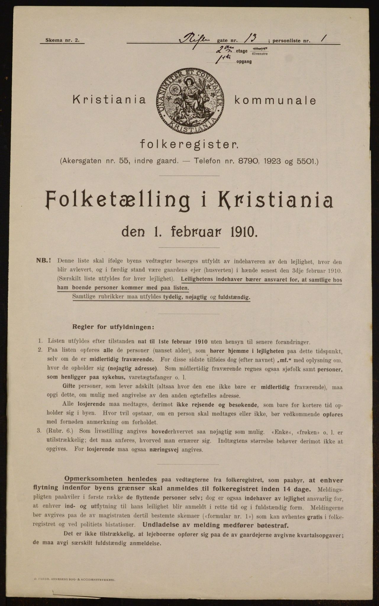 OBA, Kommunal folketelling 1.2.1910 for Kristiania, 1910, s. 79506