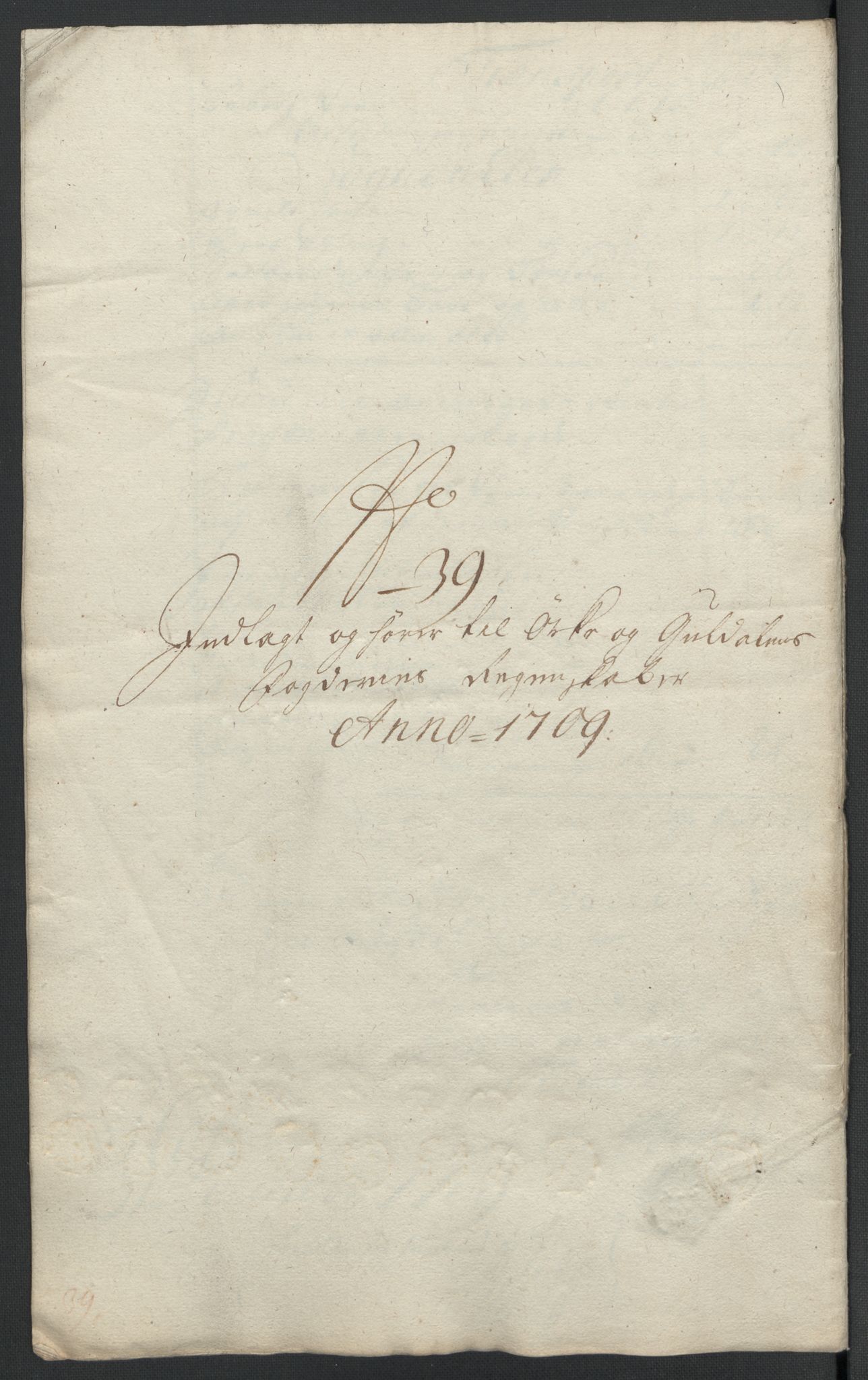 Rentekammeret inntil 1814, Reviderte regnskaper, Fogderegnskap, RA/EA-4092/R60/L3959: Fogderegnskap Orkdal og Gauldal, 1709, s. 398