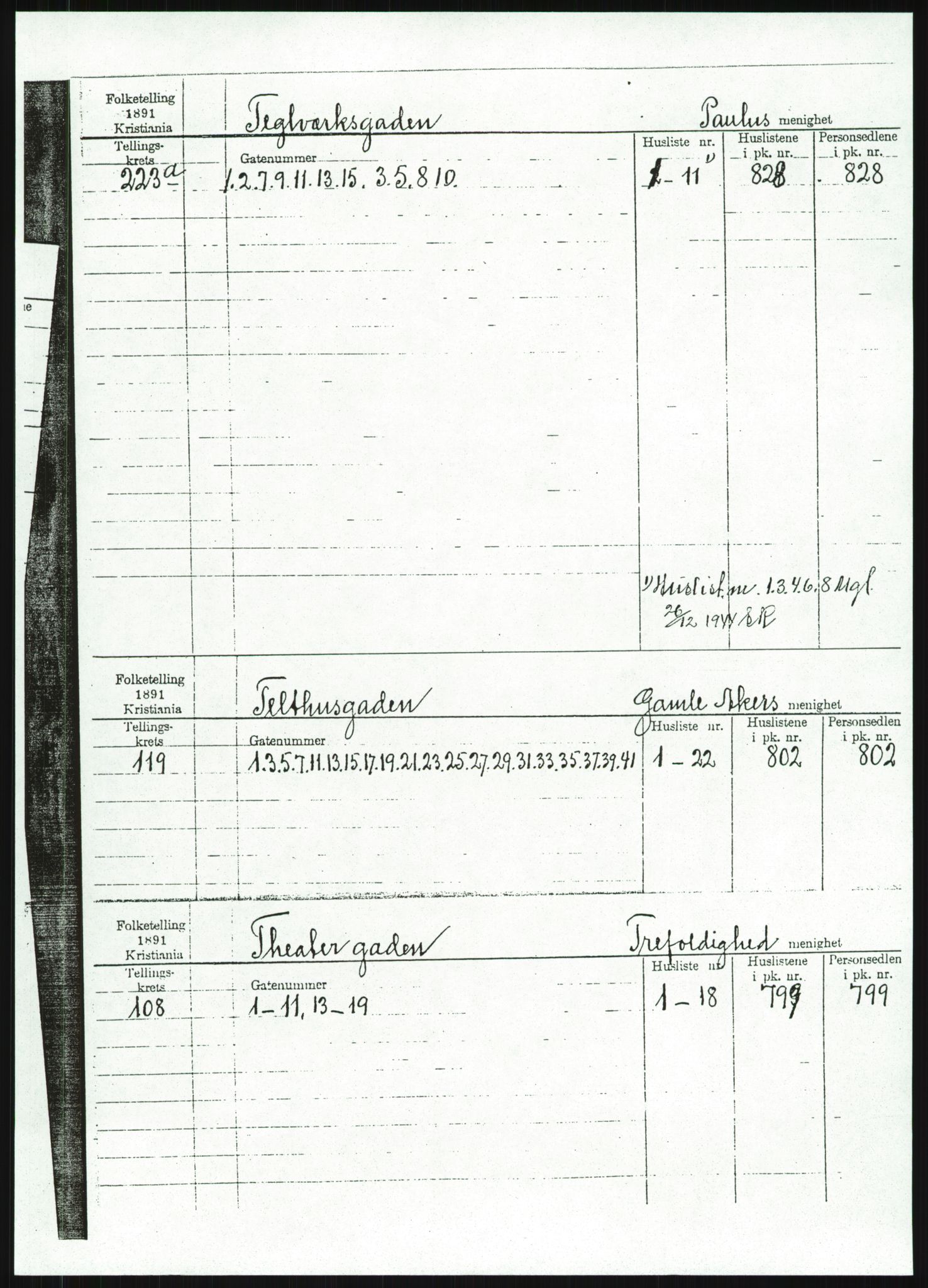 RA, Folketelling 1891 for 0301 Kristiania kjøpstad, 1891, s. 117