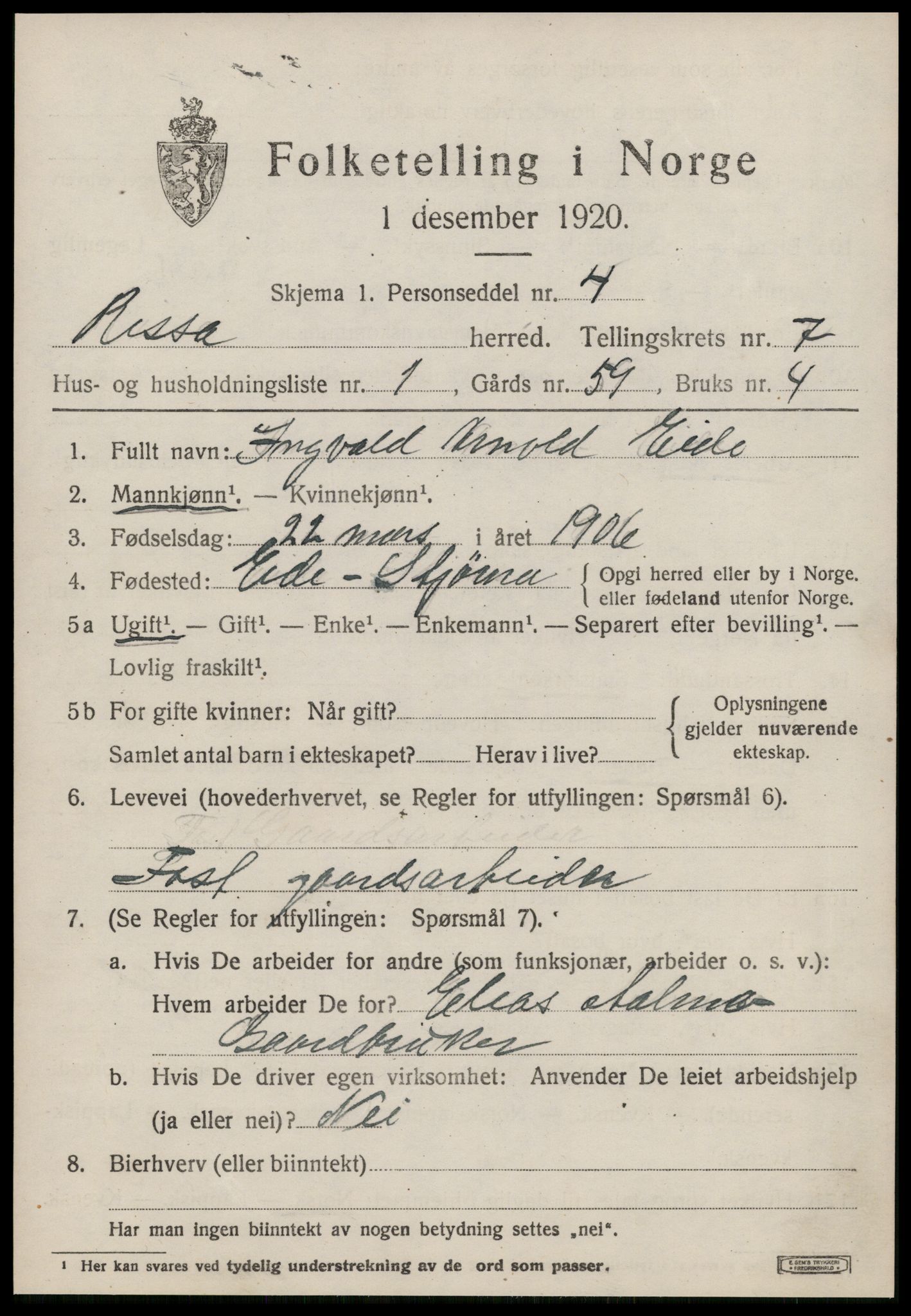 SAT, Folketelling 1920 for 1624 Rissa herred, 1920, s. 4813