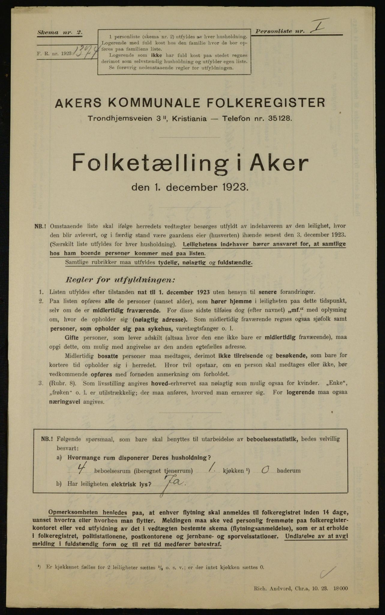 , Kommunal folketelling 1.12.1923 for Aker, 1923, s. 44504