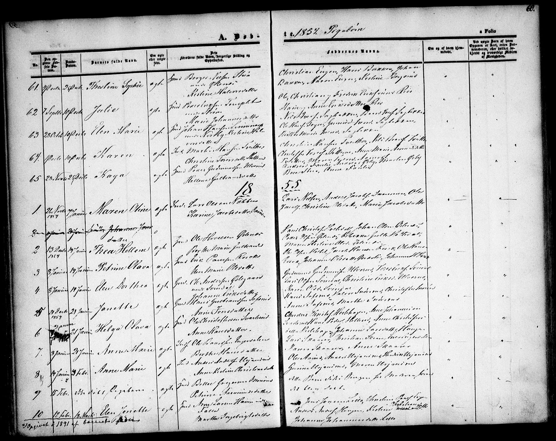 Fet prestekontor Kirkebøker, AV/SAO-A-10370a/F/Fa/L0010: Ministerialbok nr. I 10, 1847-1859, s. 60