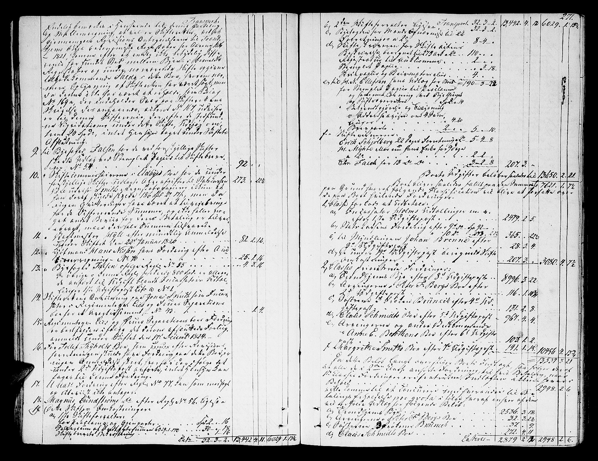 Trondheim byfogd, AV/SAT-A-0003/1/3/3A/L0027: Skifteprotokoll - gml.nr.22. (m/ register) U, 1825-1829, s. 270b-271a