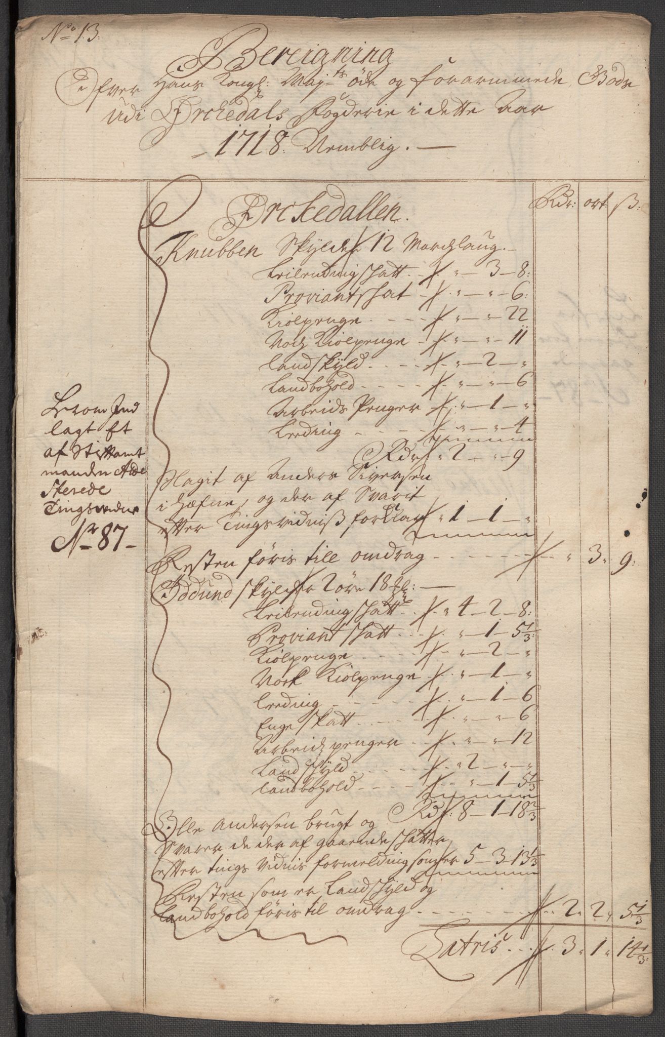 Rentekammeret inntil 1814, Reviderte regnskaper, Fogderegnskap, RA/EA-4092/R60/L3972: Fogderegnskap Orkdal og Gauldal, 1718, s. 217