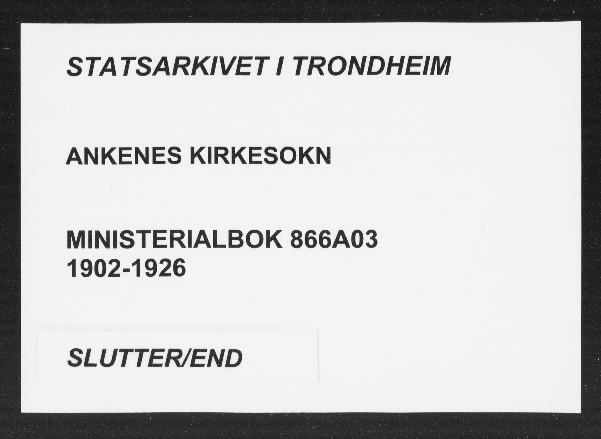 Ministerialprotokoller, klokkerbøker og fødselsregistre - Nordland, SAT/A-1459/866/L0940: Ministerialbok nr. 866A03, 1902-1926
