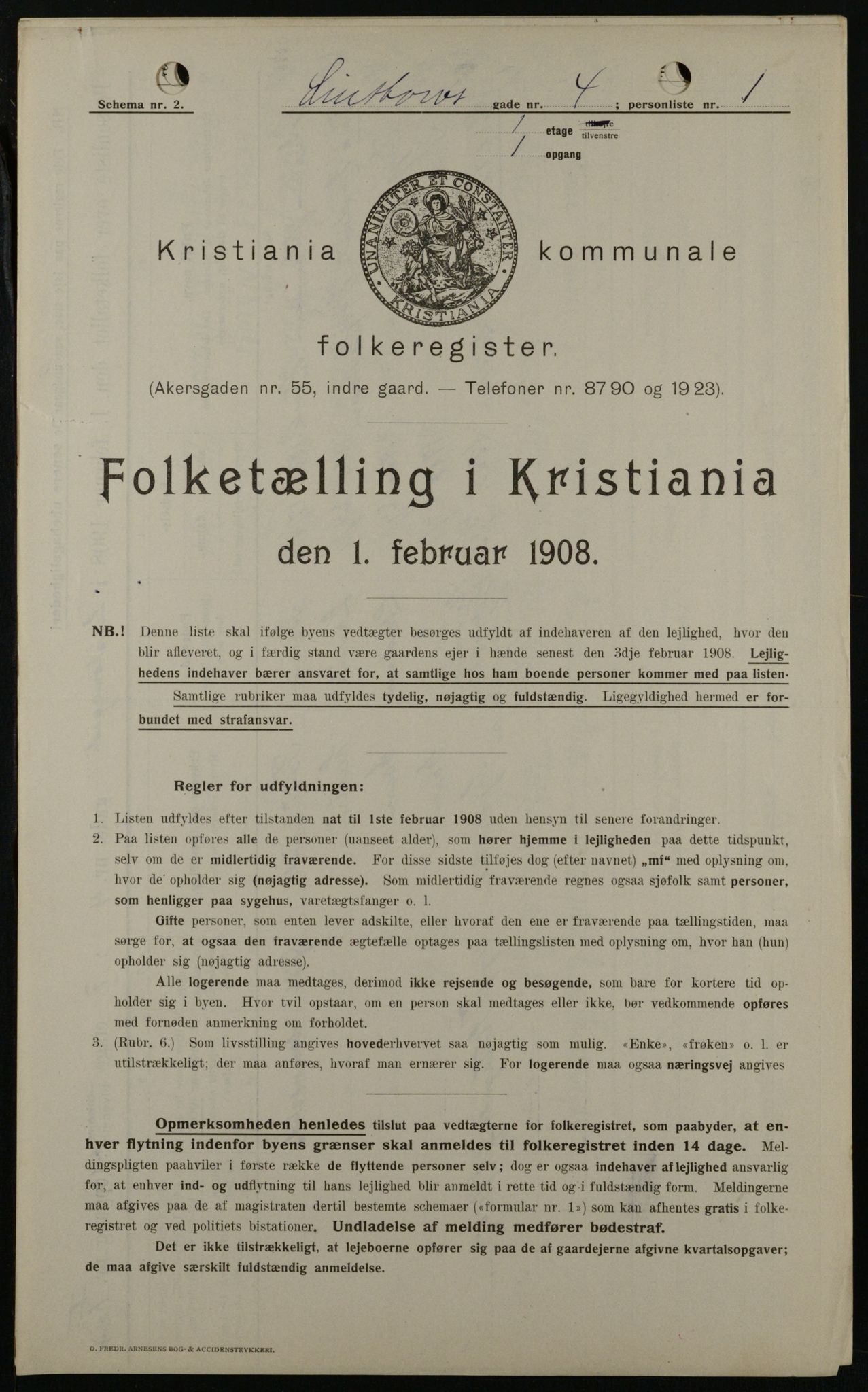 OBA, Kommunal folketelling 1.2.1908 for Kristiania kjøpstad, 1908, s. 51809