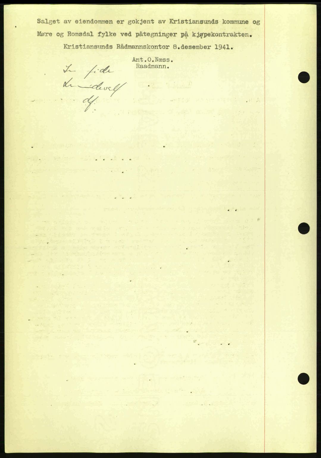 Kristiansund byfogd, AV/SAT-A-4587/A/27: Pantebok nr. 34, 1941-1945, Dagboknr: 197/1942