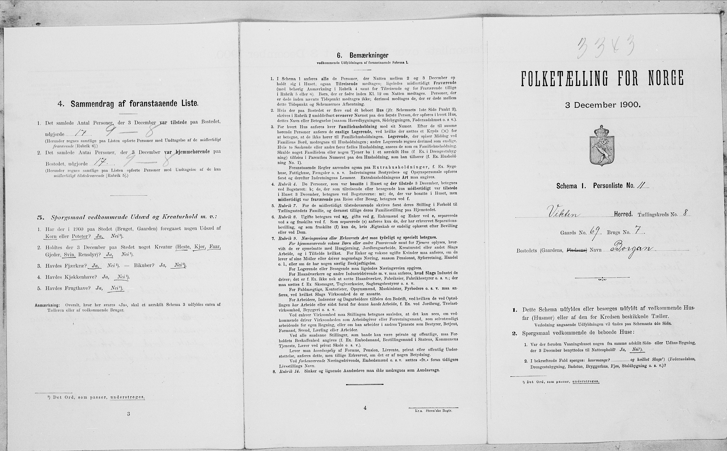 SAT, Folketelling 1900 for 1750 Vikna herred, 1900, s. 874