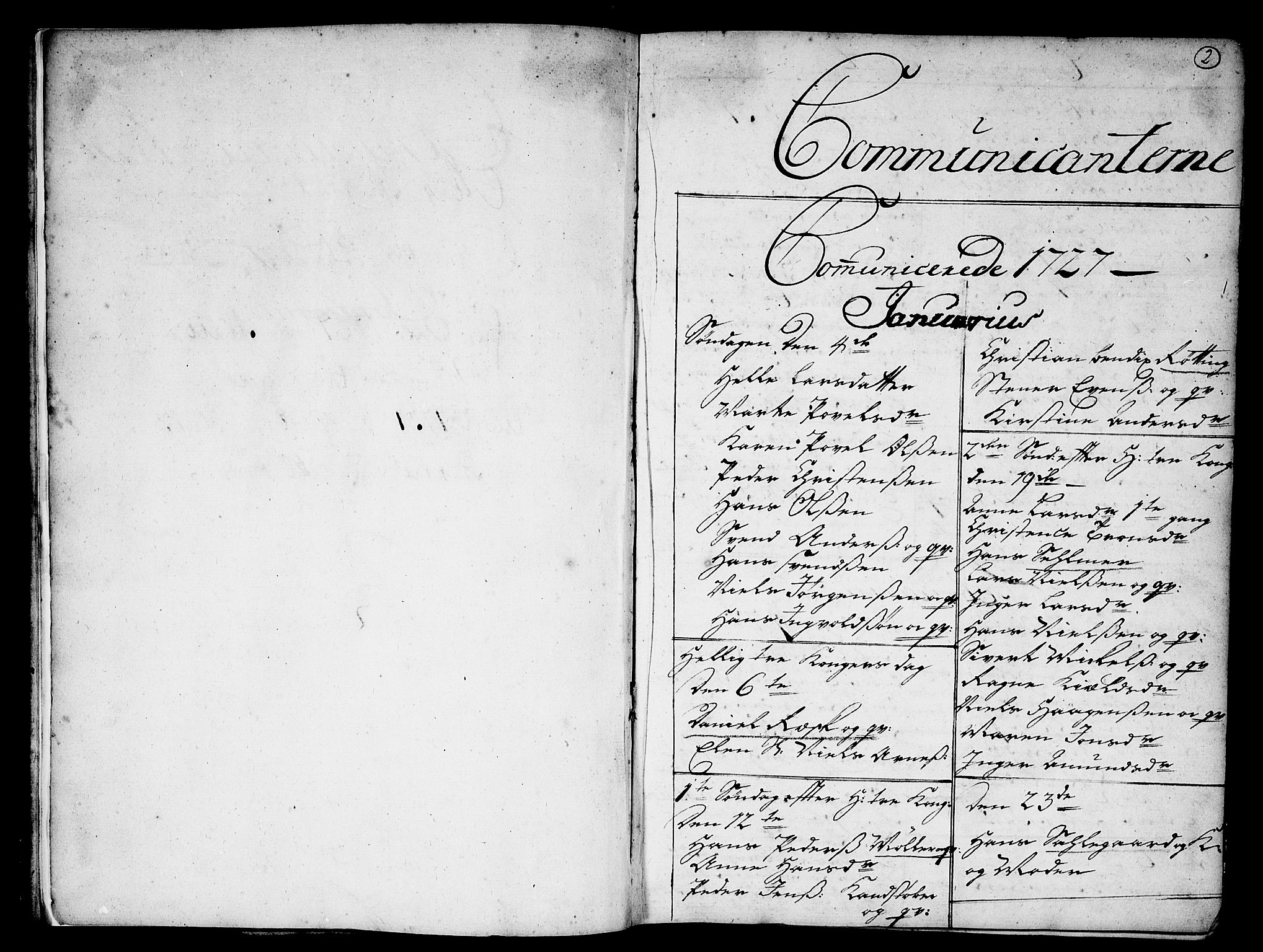 Strømsø kirkebøker, SAKO/A-246/F/Fa/L0003: Ministerialbok nr. I 3, 1727-1731, s. 2