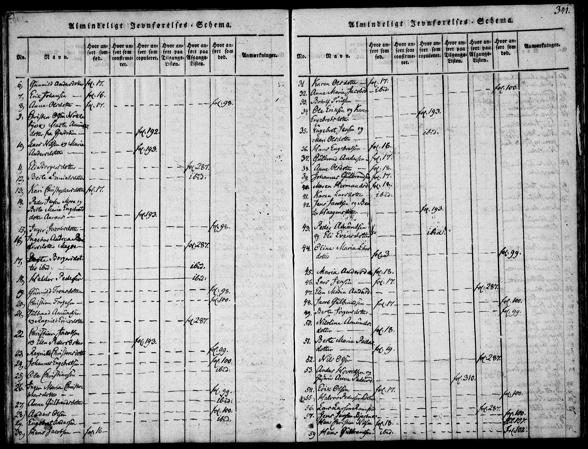 Nittedal prestekontor Kirkebøker, AV/SAO-A-10365a/F/Fa/L0003: Ministerialbok nr. I 3, 1814-1836, s. 341