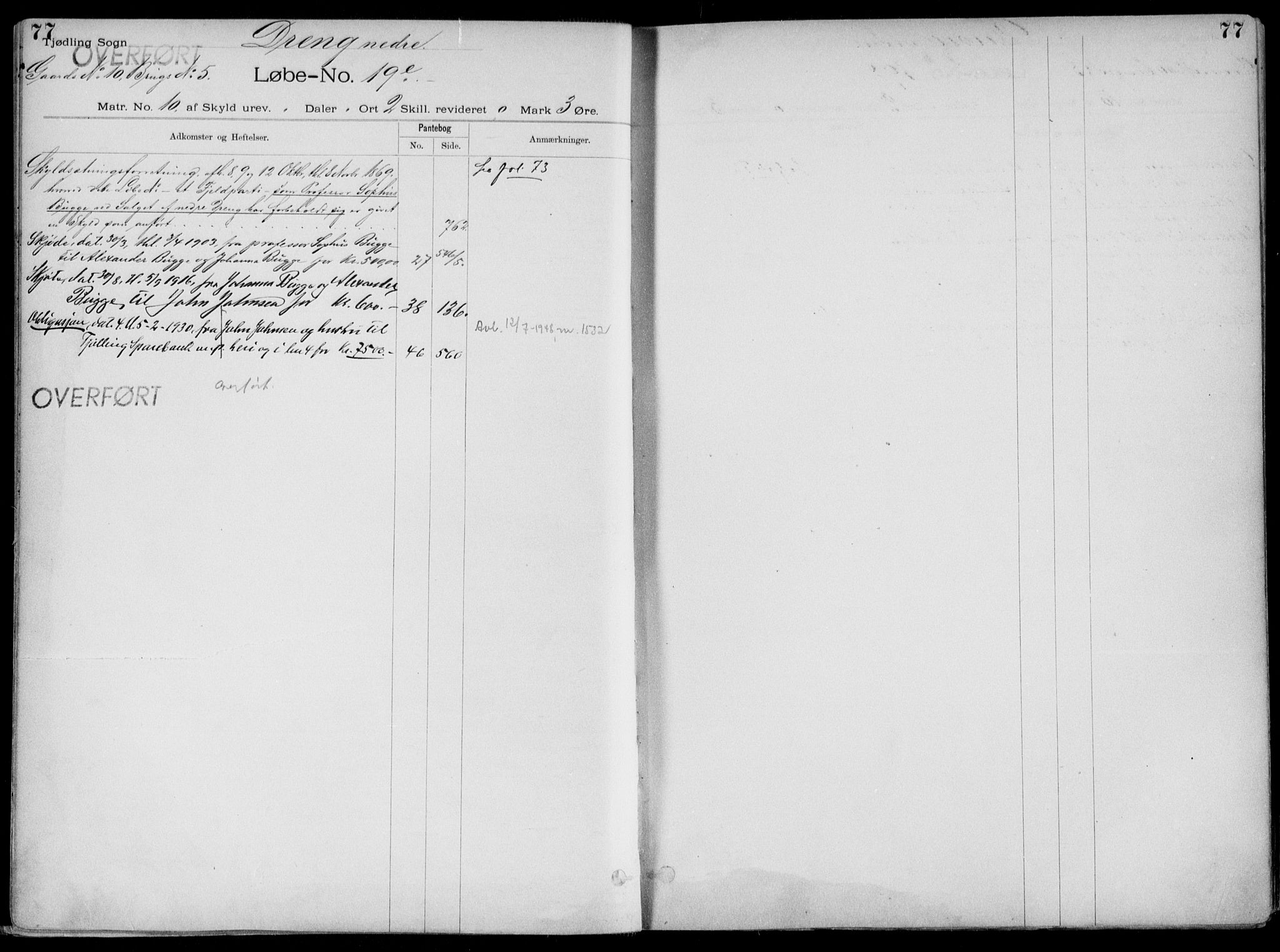 Larvik sorenskriveri, AV/SAKO-A-83/G/Gb/Gbe/L0001a: Panteregister nr. IV 1a, s. 77