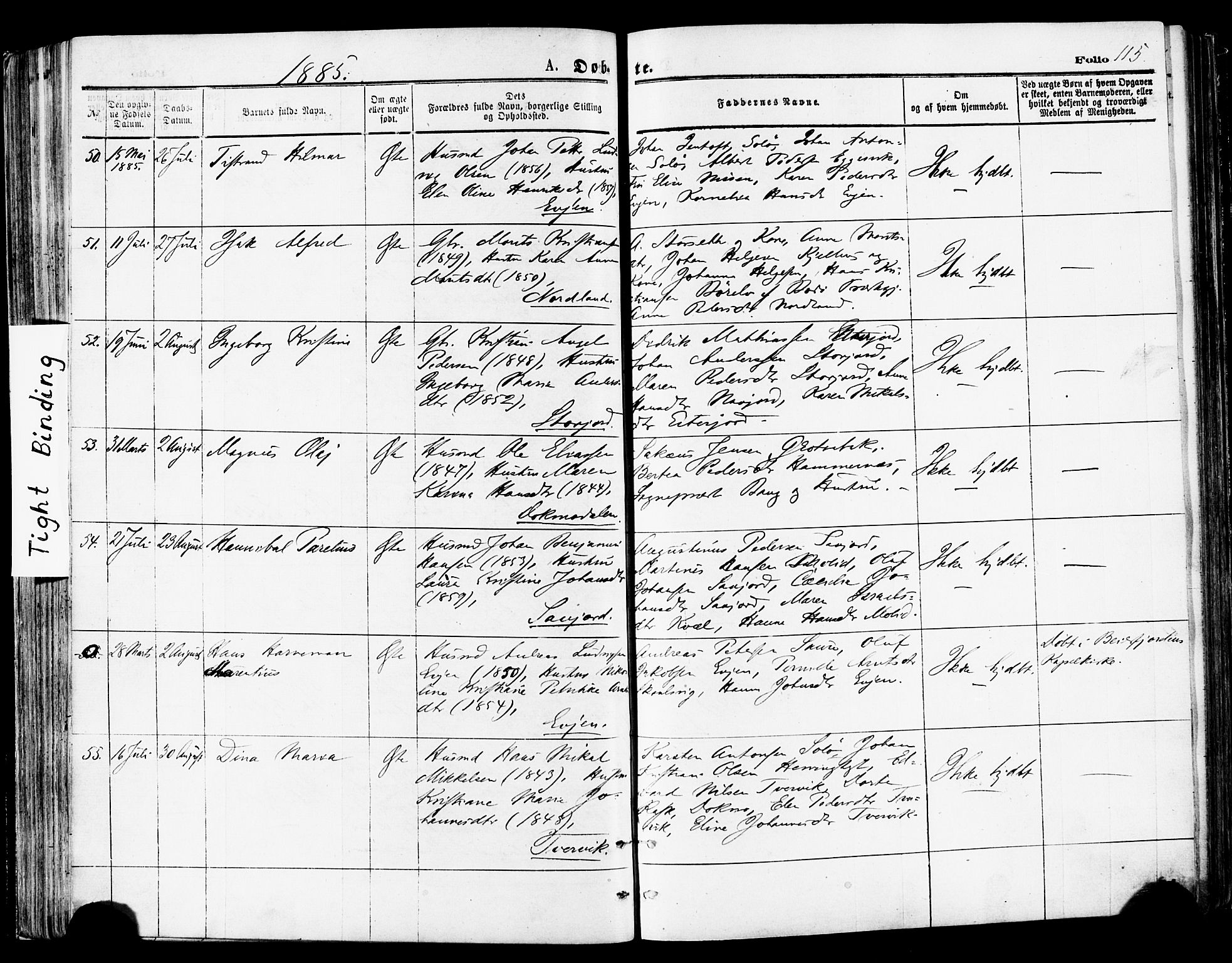 Ministerialprotokoller, klokkerbøker og fødselsregistre - Nordland, AV/SAT-A-1459/846/L0645: Ministerialbok nr. 846A03, 1872-1886, s. 115