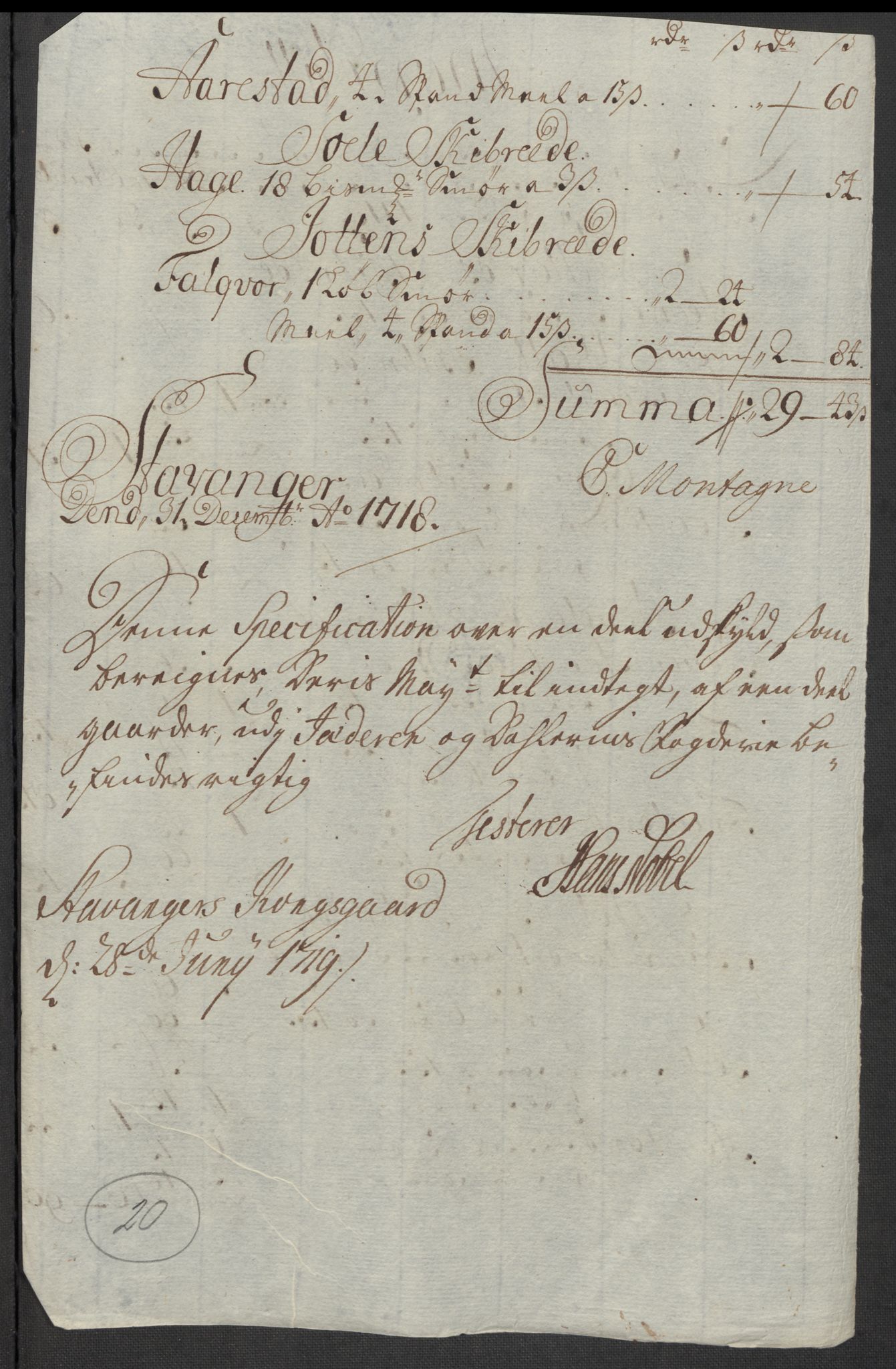 Rentekammeret inntil 1814, Reviderte regnskaper, Fogderegnskap, AV/RA-EA-4092/R46/L2743: Fogderegnskap Jæren og Dalane, 1718, s. 108