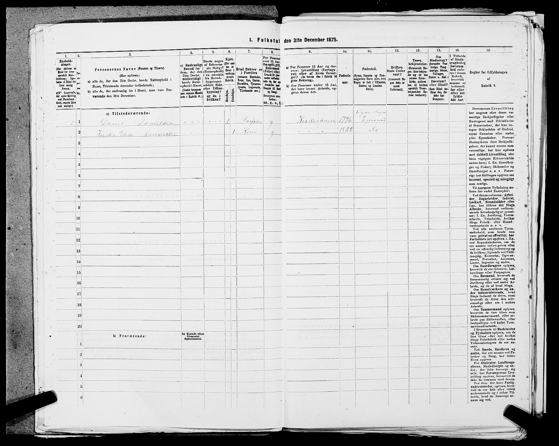 SAST, Folketelling 1875 for 1116L Eigersund prestegjeld, Eigersund landsokn og Ogna sokn, 1875, s. 983