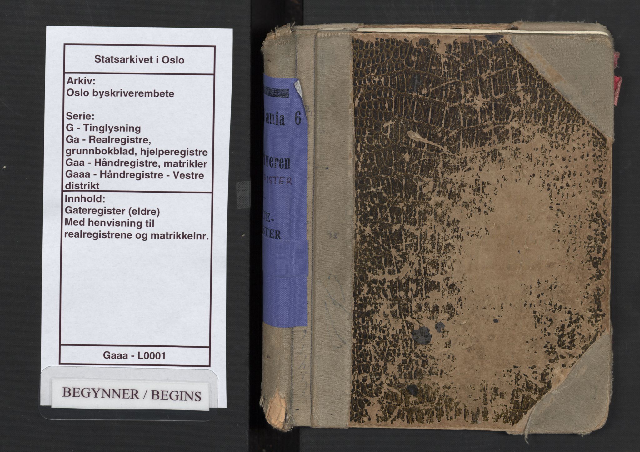 Oslo byskriverembete, AV/SAO-A-10227/G/Ga/Gaa/Gaaa/L0001: Panteregister nr. 1