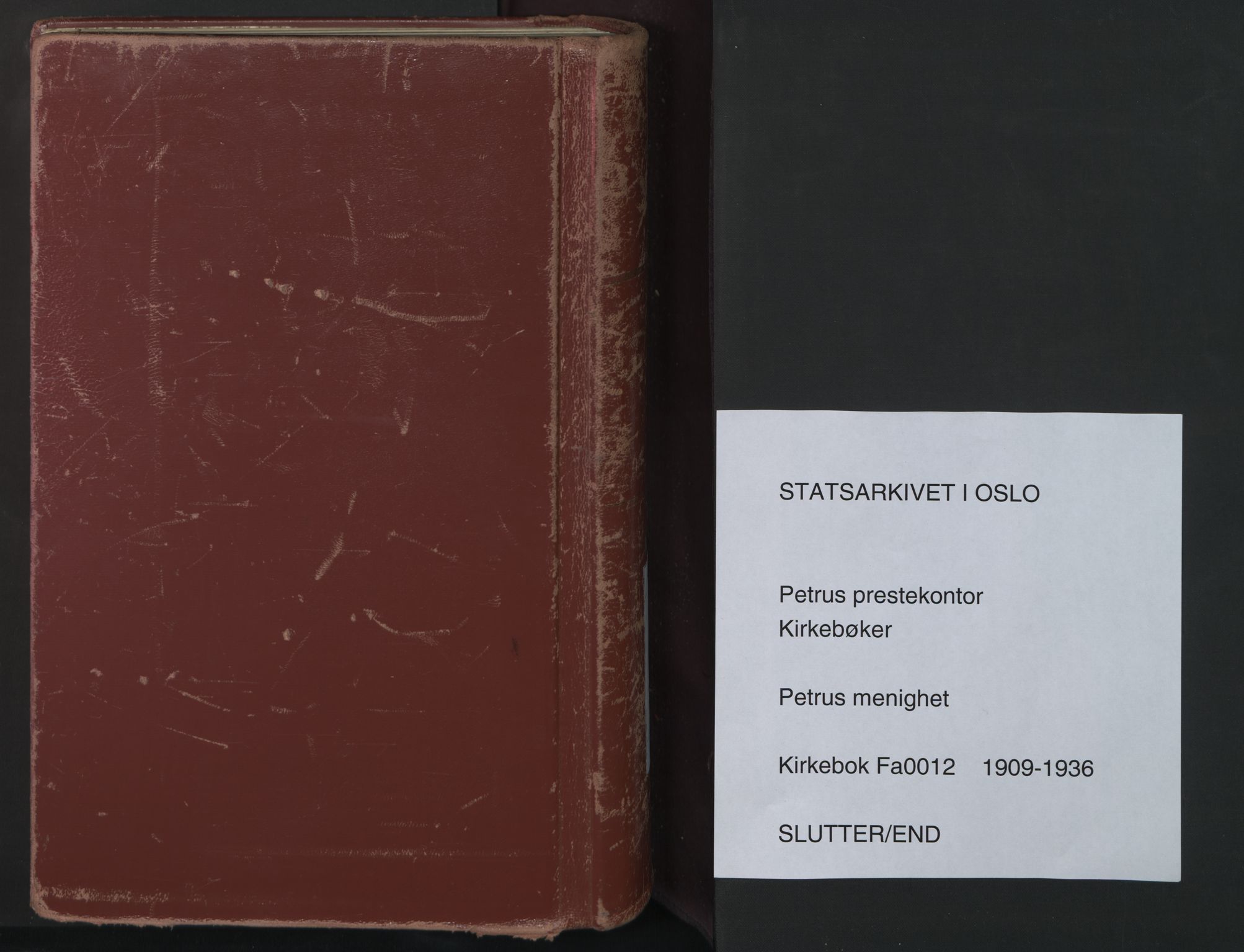 Petrus prestekontor Kirkebøker, SAO/A-10872/F/Fa/L0012: Ministerialbok nr. 12, 1909-1936