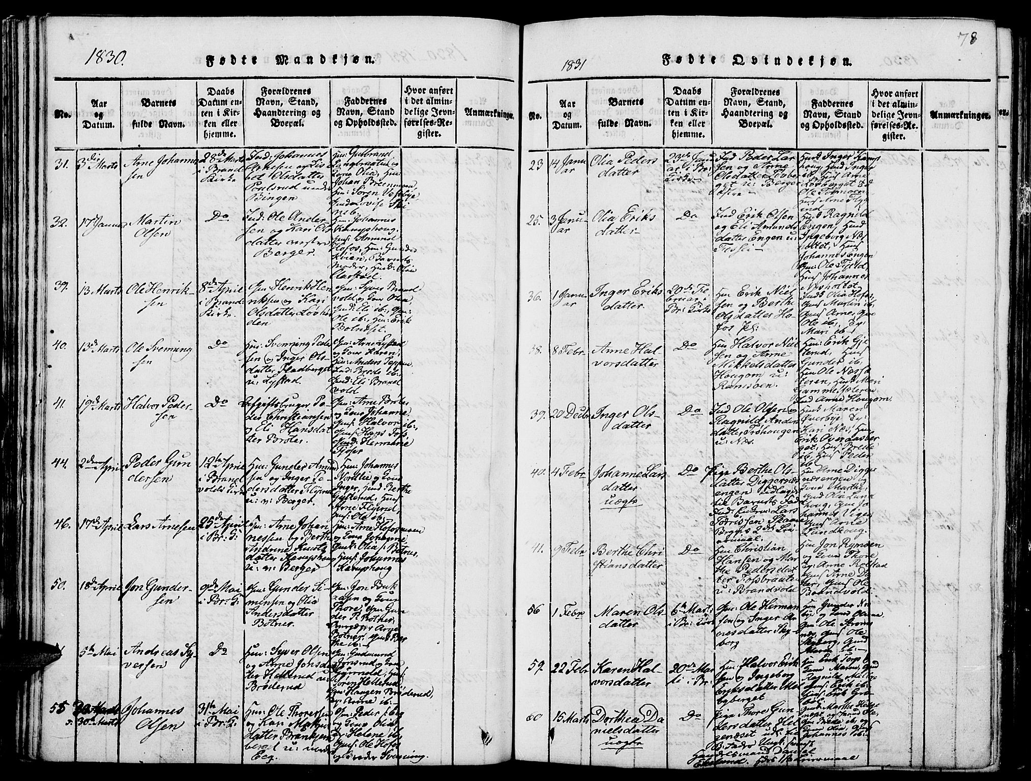 Grue prestekontor, AV/SAH-PREST-036/H/Ha/Hab/L0001: Klokkerbok nr. 1, 1814-1841, s. 78