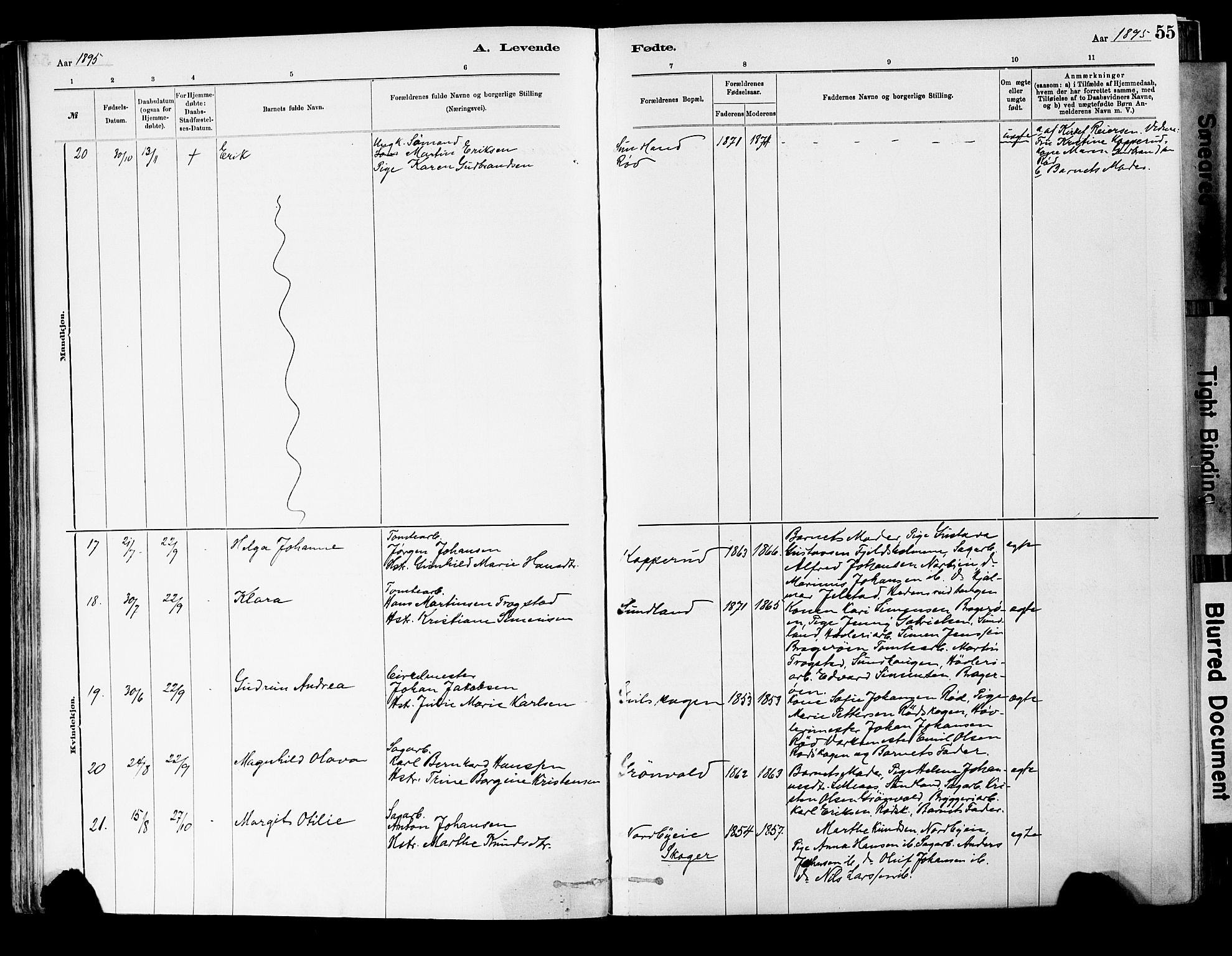 Strømsgodset kirkebøker, AV/SAKO-A-324/F/Fa/L0001: Ministerialbok nr. 1, 1885-1909, s. 55