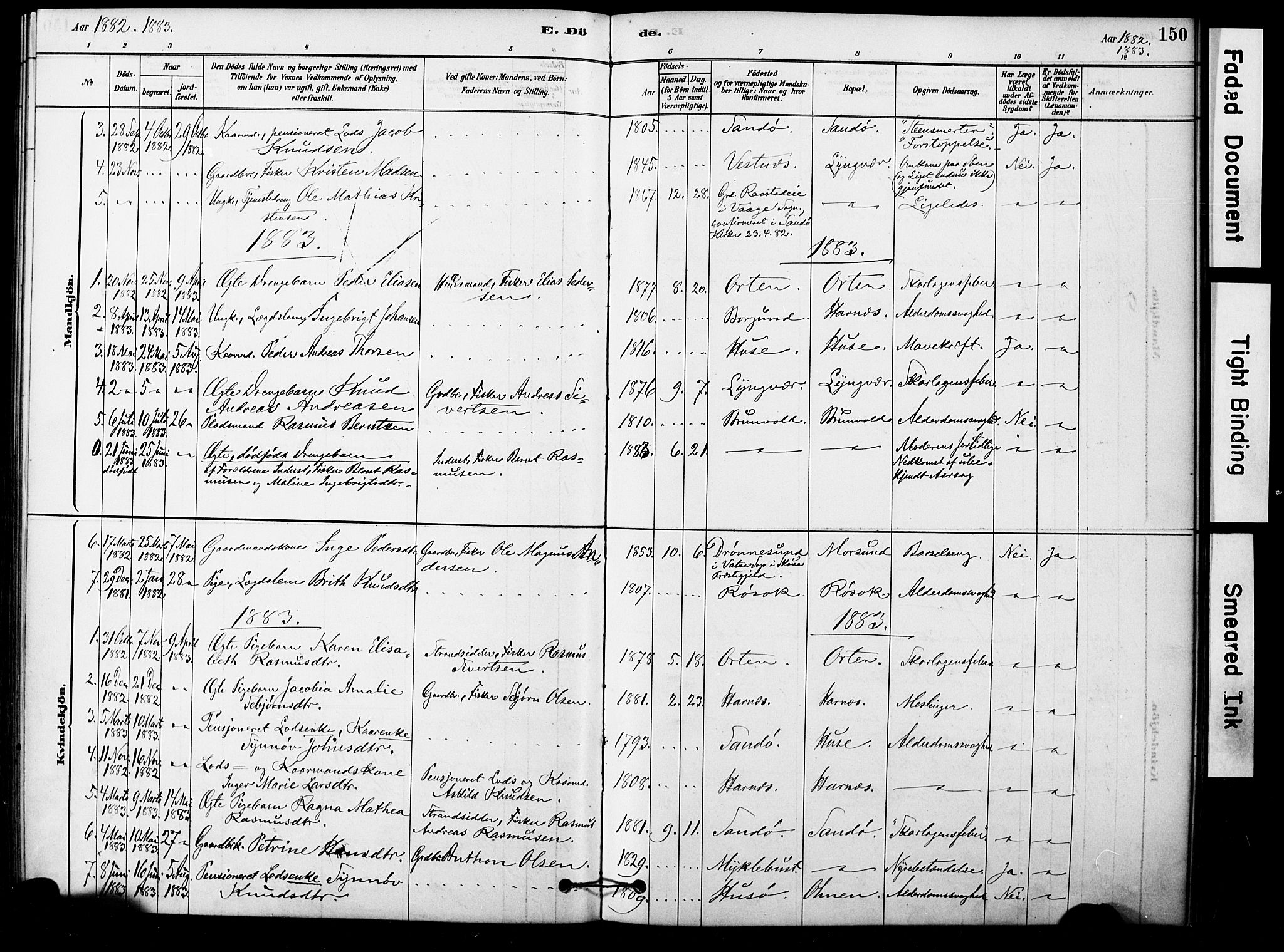 Ministerialprotokoller, klokkerbøker og fødselsregistre - Møre og Romsdal, AV/SAT-A-1454/561/L0729: Ministerialbok nr. 561A03, 1878-1900, s. 150