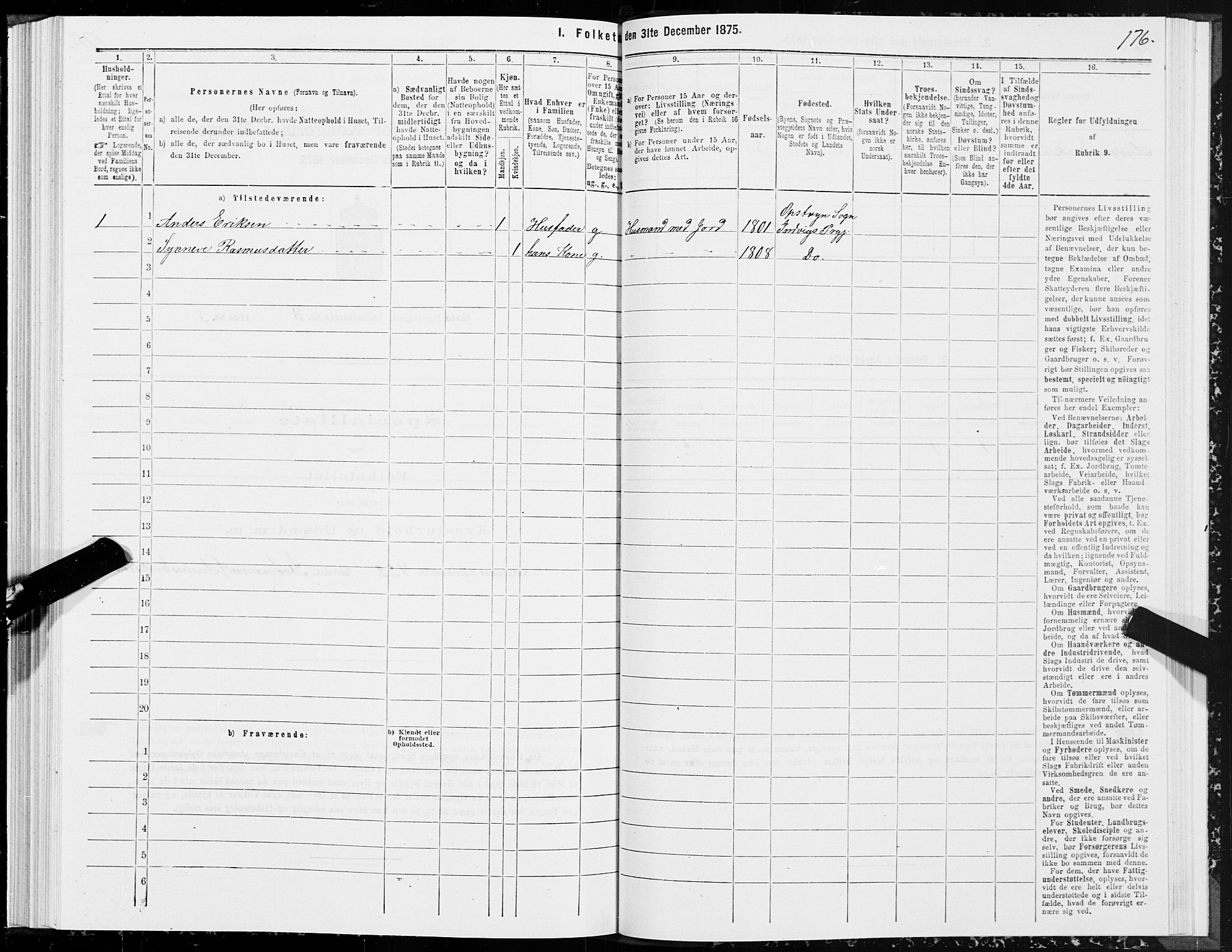 SAT, Folketelling 1875 for 1529P Skodje prestegjeld, 1875, s. 1176