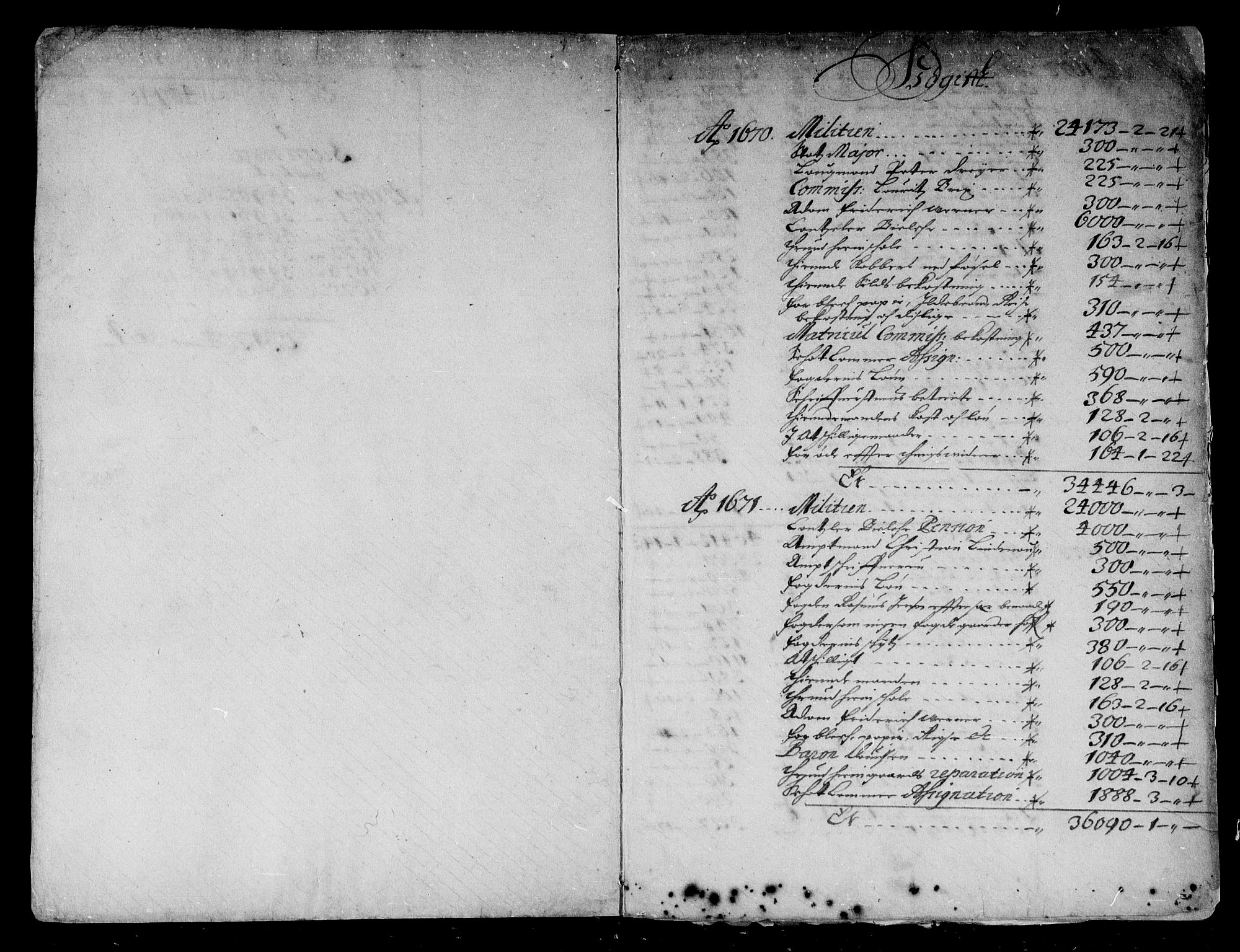 Rentekammeret inntil 1814, Reviderte regnskaper, Stiftamtstueregnskaper, Trondheim stiftamt og Nordland amt, AV/RA-EA-6044/R/Rd/L0042: Trondheim stiftamt, 1670-1675