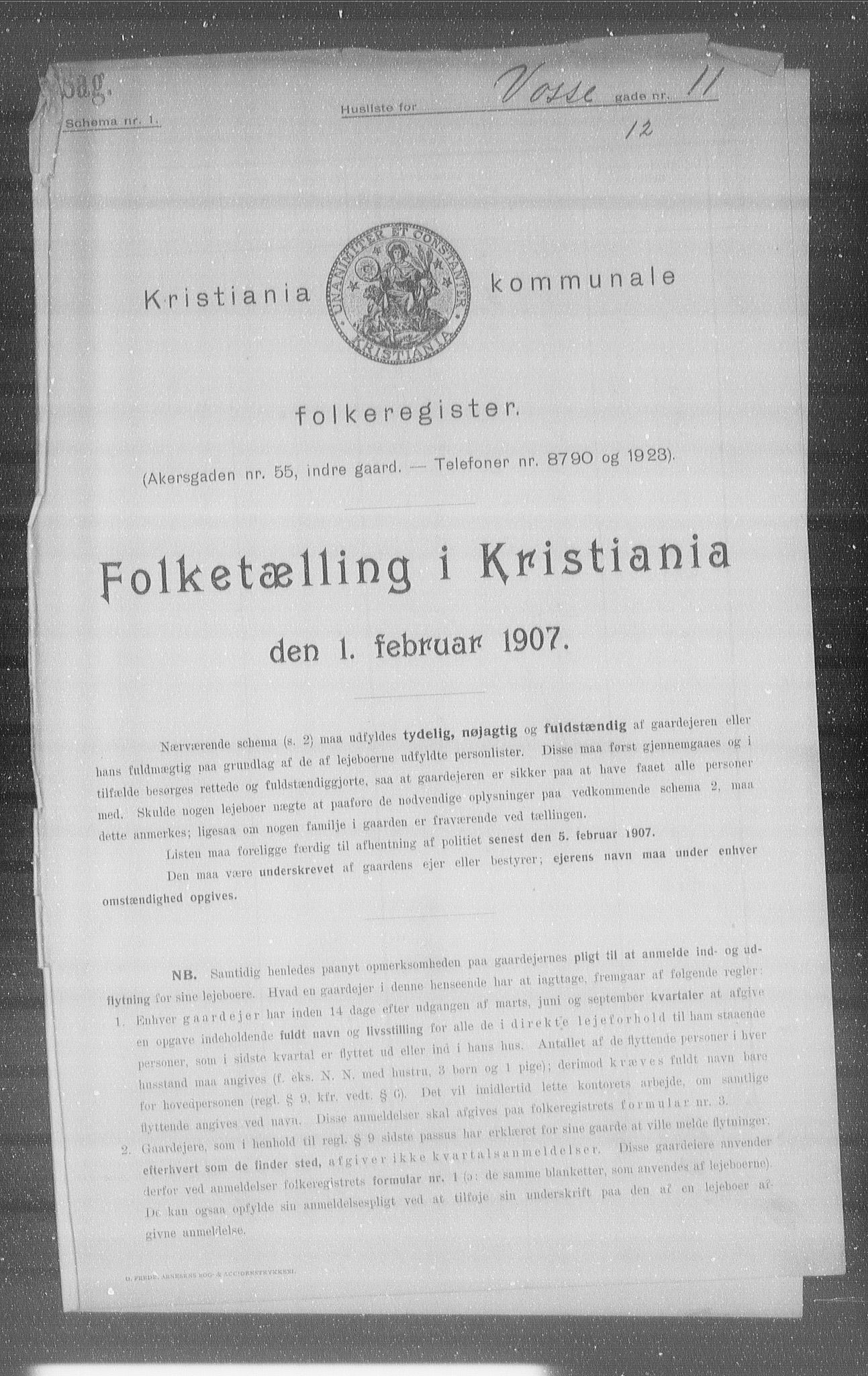 OBA, Kommunal folketelling 1.2.1907 for Kristiania kjøpstad, 1907, s. 63751