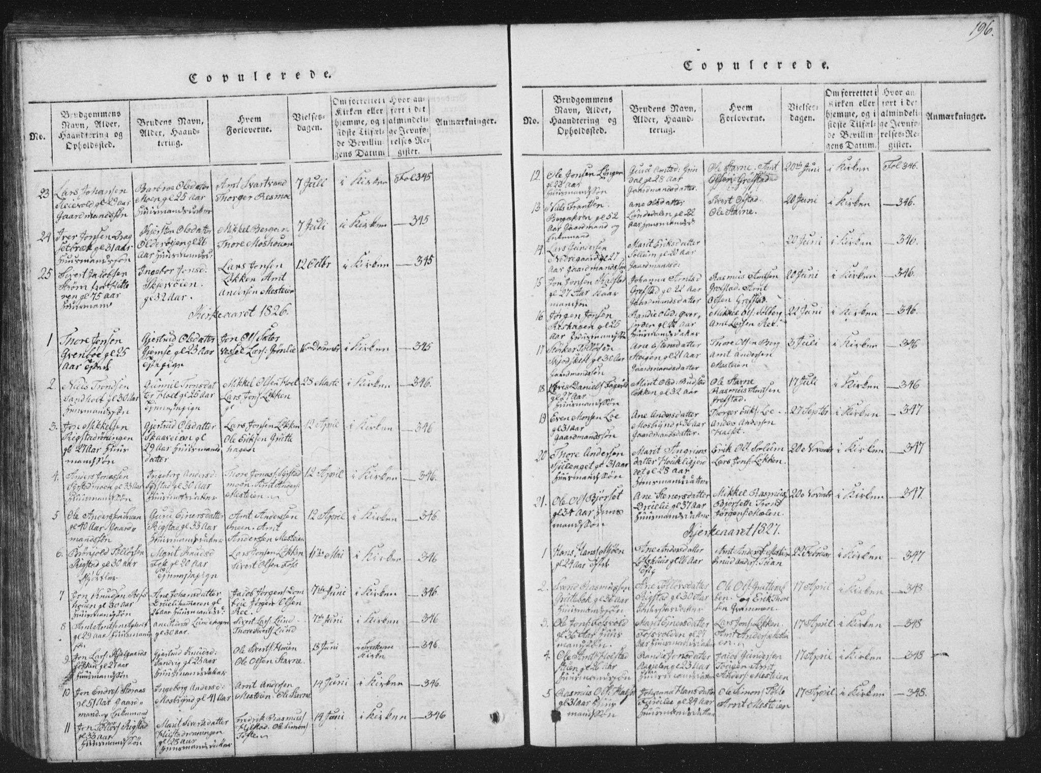 Ministerialprotokoller, klokkerbøker og fødselsregistre - Sør-Trøndelag, SAT/A-1456/672/L0862: Klokkerbok nr. 672C01, 1816-1831, s. 196