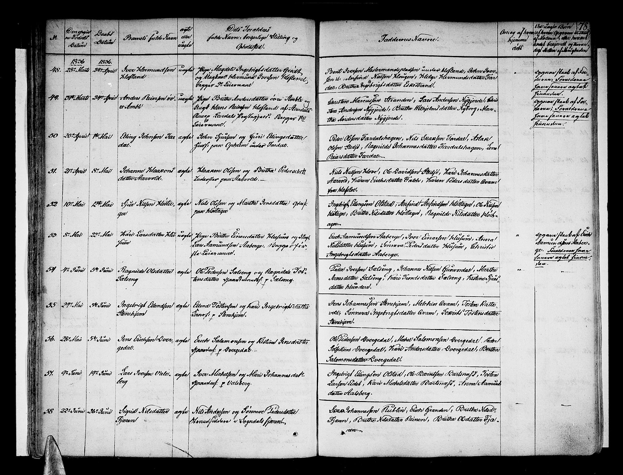 Sogndal sokneprestembete, SAB/A-81301/H/Haa/Haaa/L0010: Ministerialbok nr. A 10, 1821-1838, s. 78