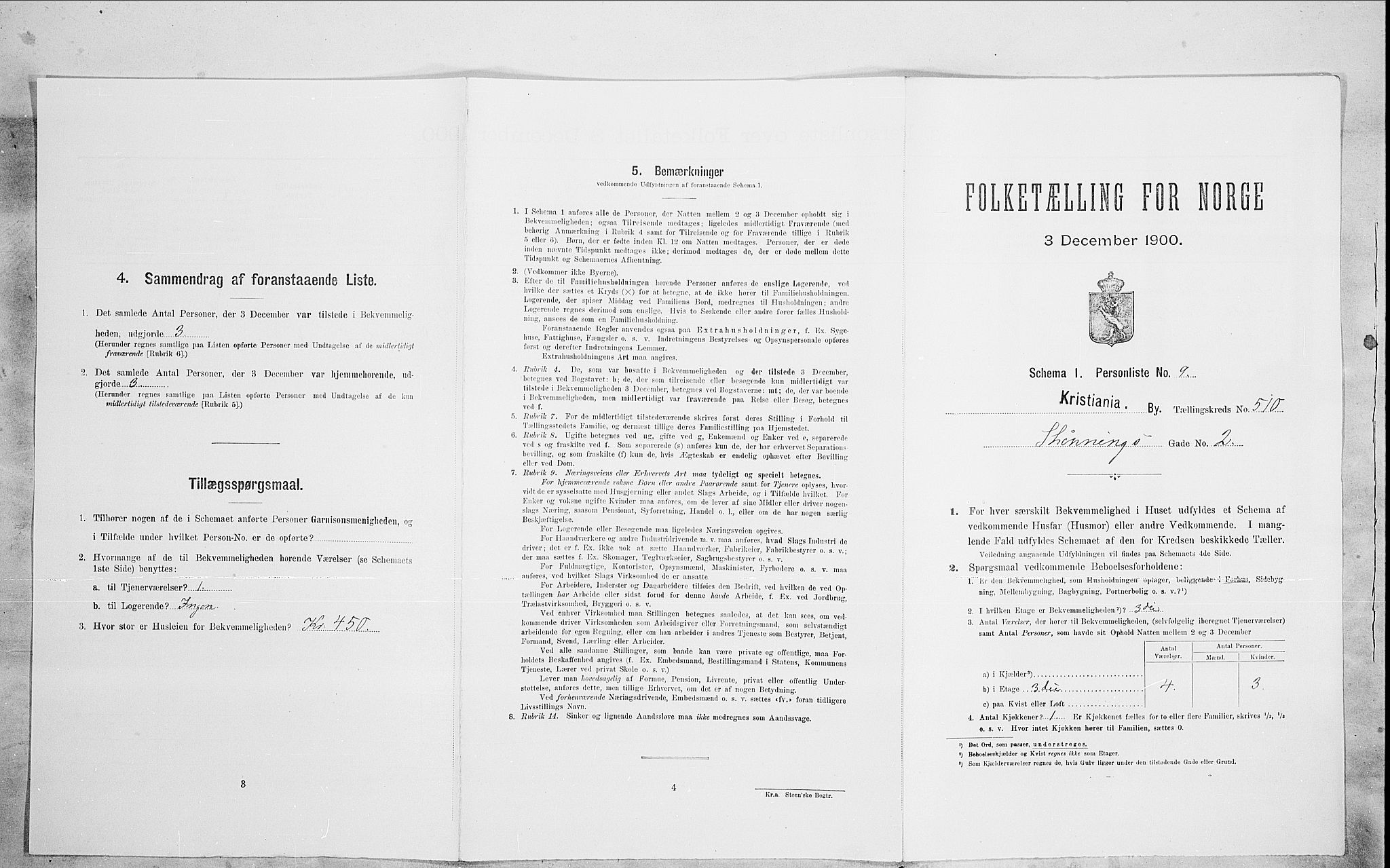 SAO, Folketelling 1900 for 0301 Kristiania kjøpstad, 1900, s. 83069