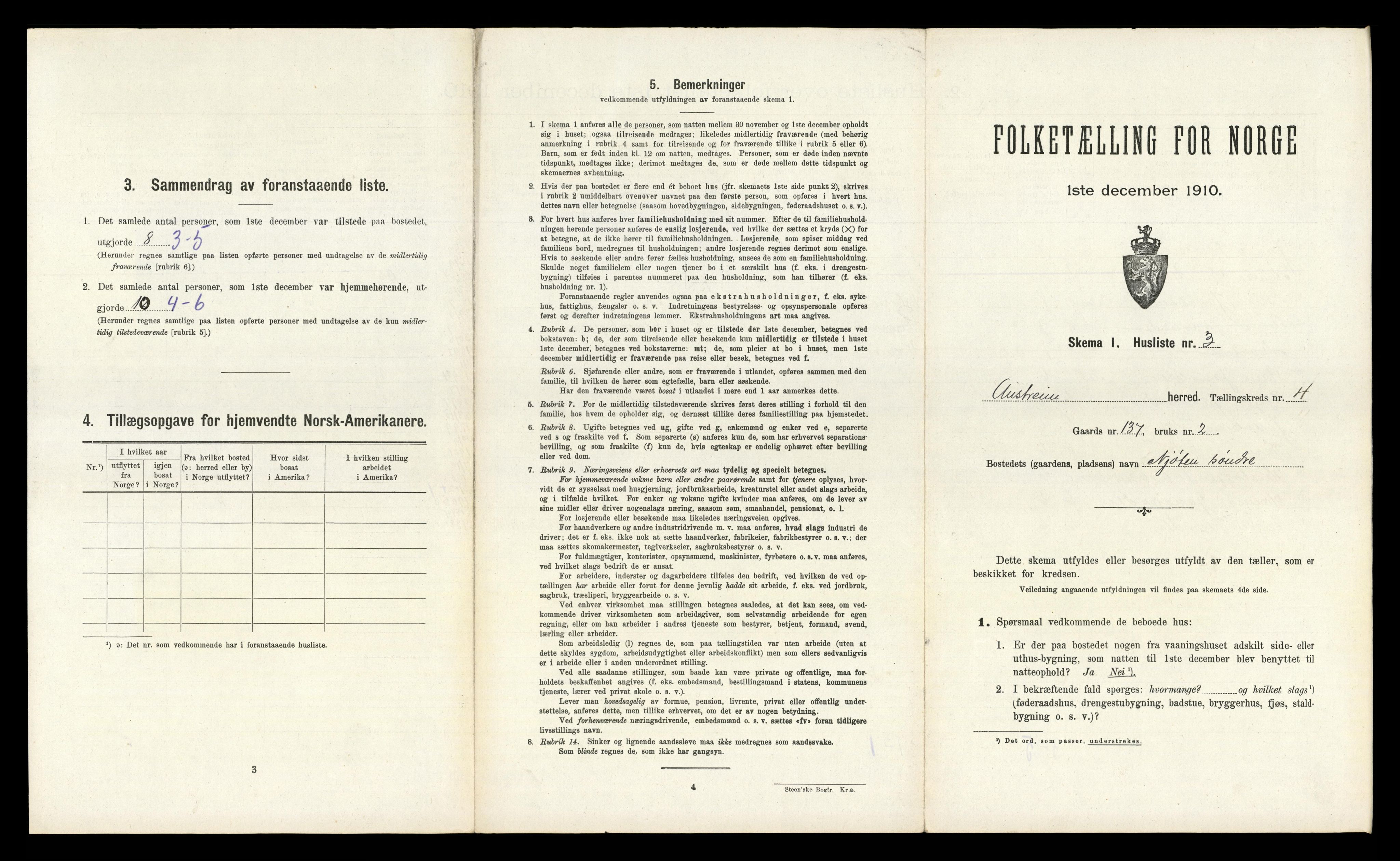 RA, Folketelling 1910 for 1264 Austrheim herred, 1910, s. 210